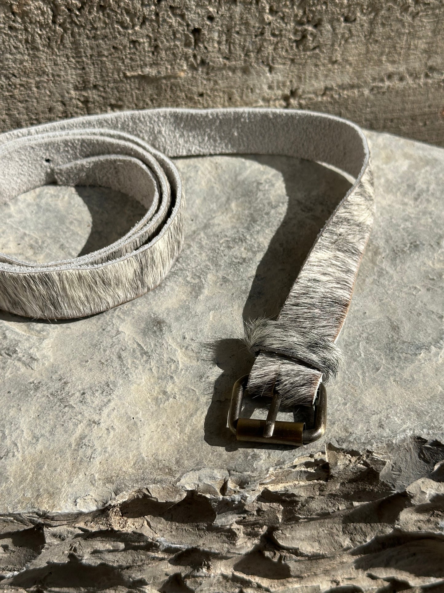 PONYHAIR WHITE AND GREY BELT