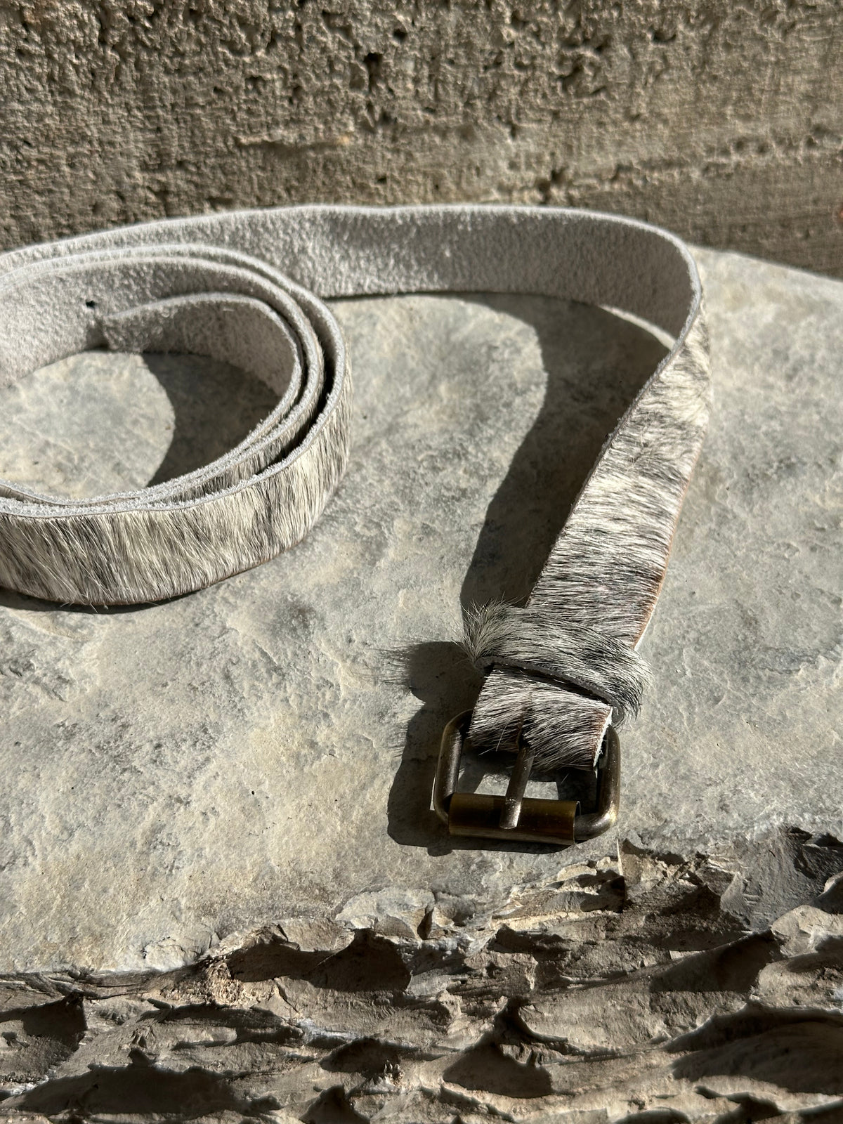 PONYHAIR WHITE AND GREY BELT