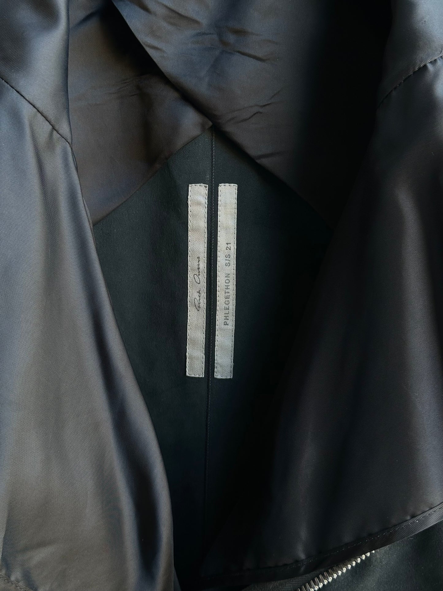 RICK OWENS GETHSEMANE HYBRID LEATHER/KNIT JACKET
