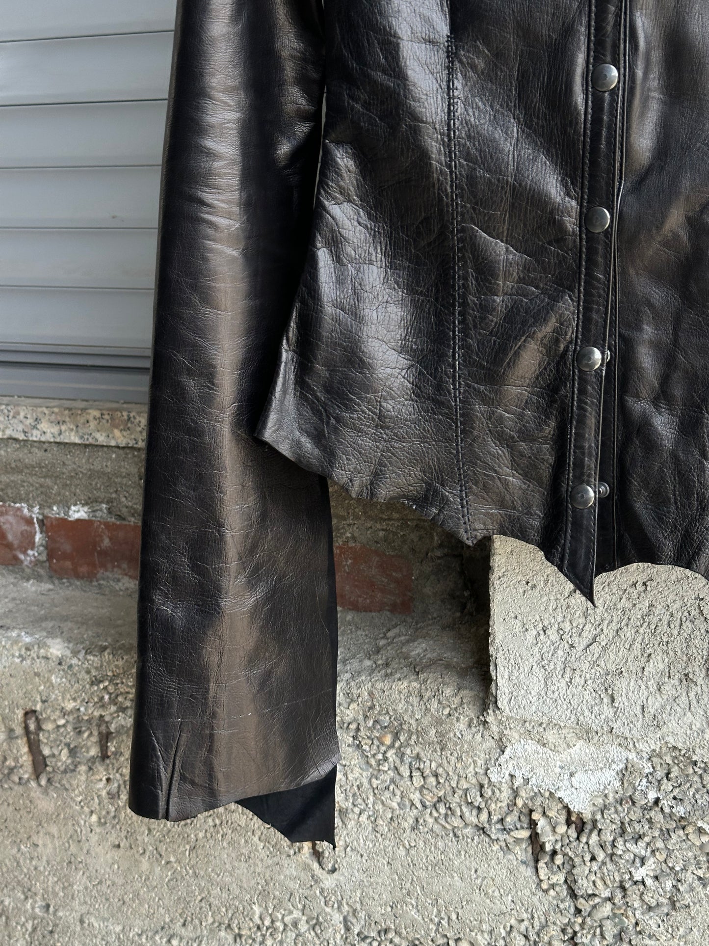 ALEKSANDER CECCO OBLIVION LAMBSKIN LEATHER SHIRT