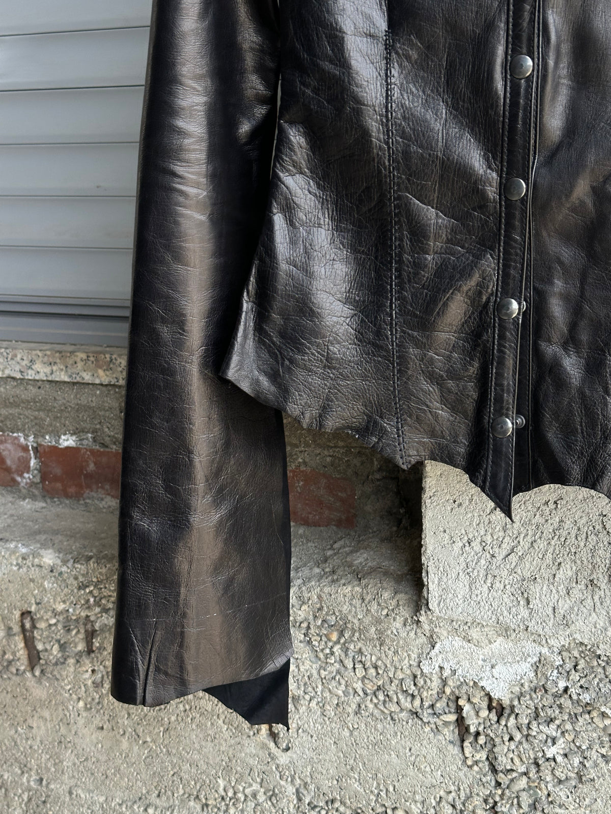 ALEKSANDER CECCO OBLIVION LAMBSKIN LEATHER SHIRT