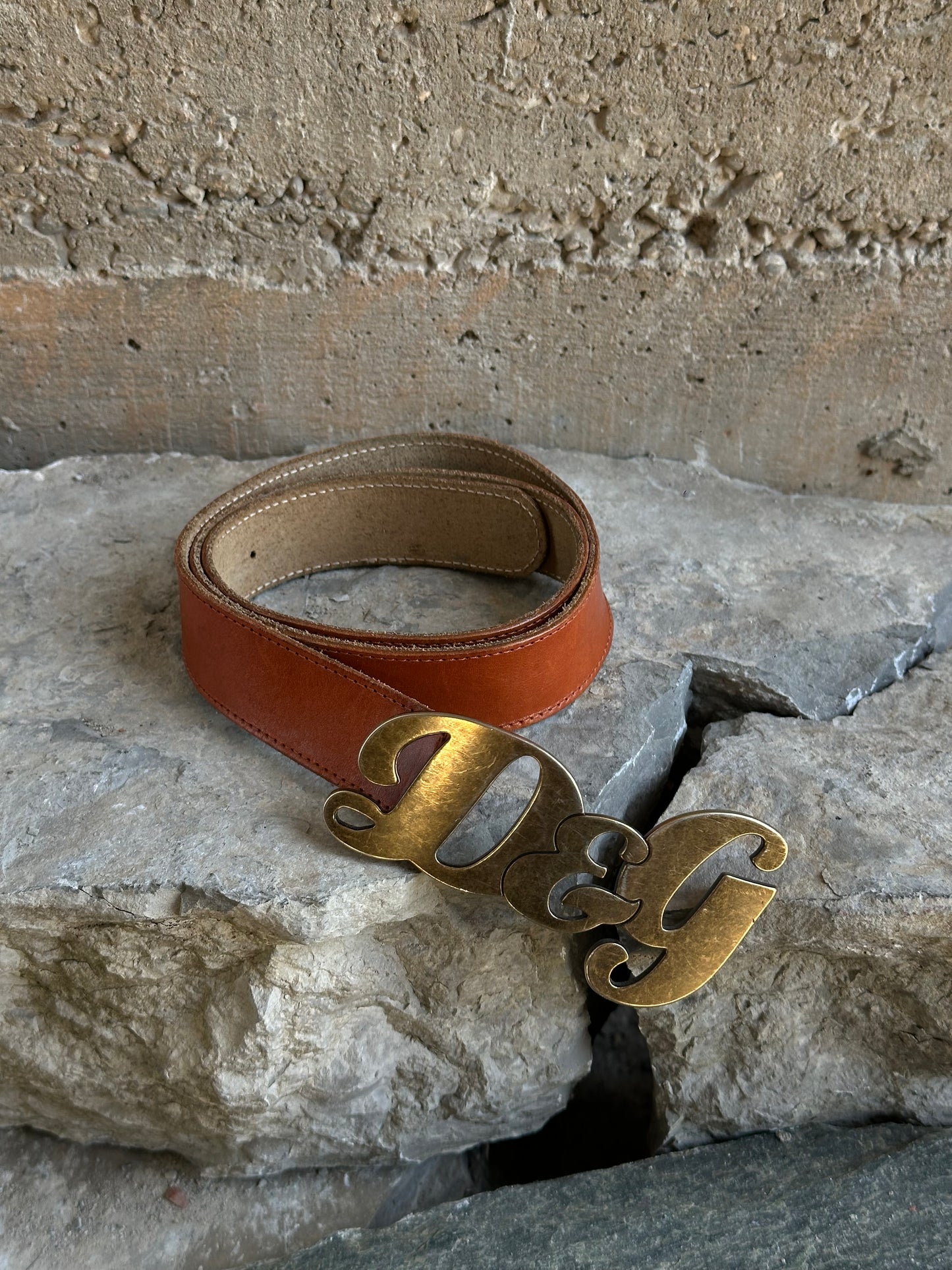 DOLCE & GABBA BROWN LEATHER BELT