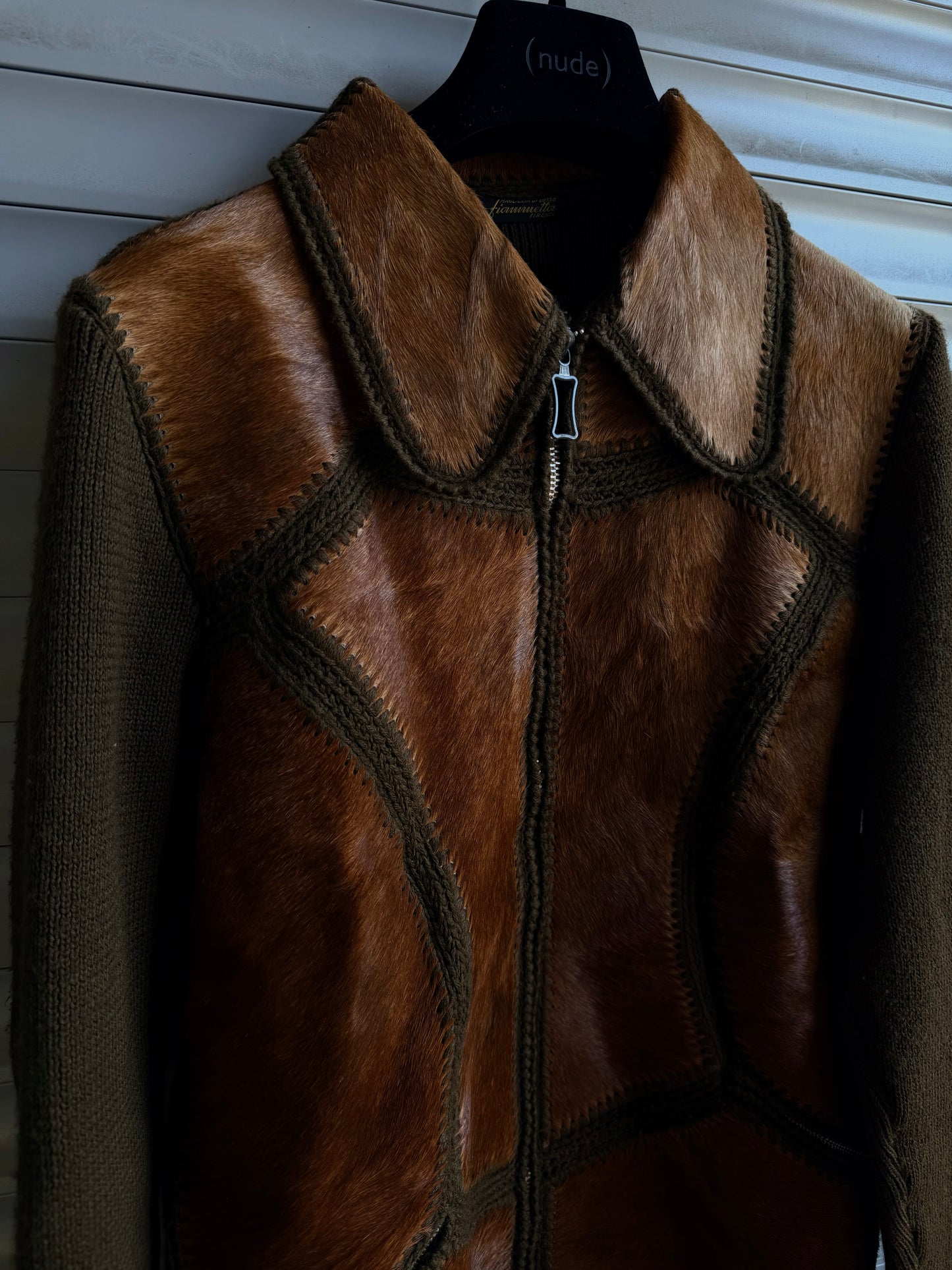 PONYHAIR & WOOL CARDIGAN