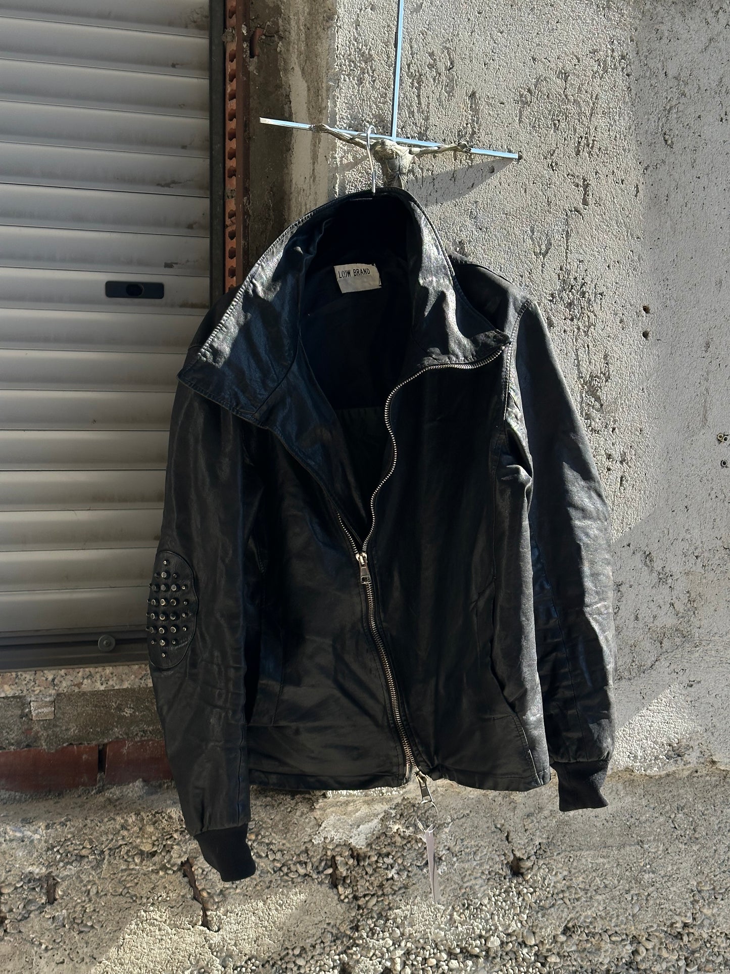 ASYMMETRIC ZIP LEATHER JACKET
