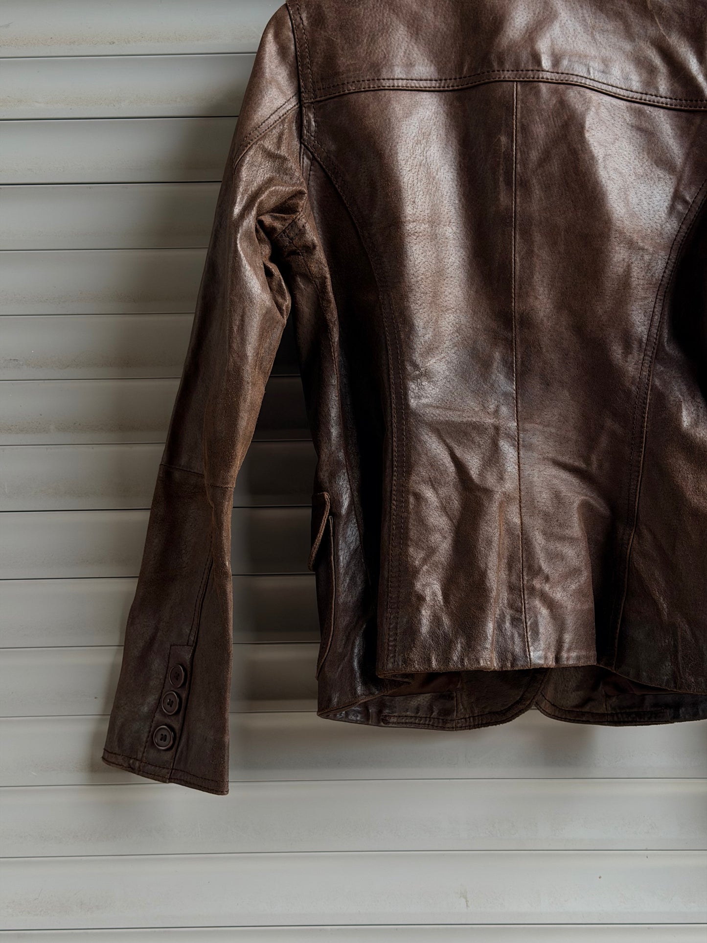 BROWN LEATHER BLAZER