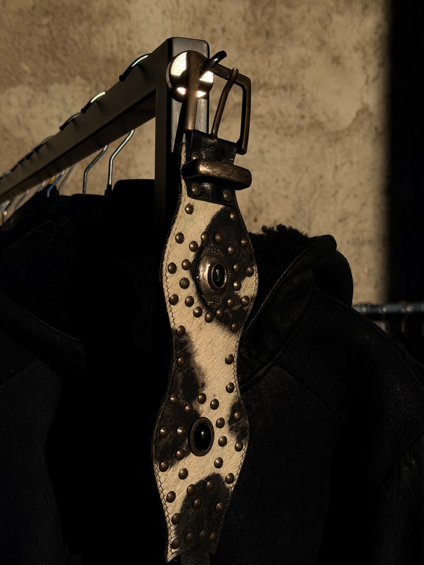 PONYHAIR STUDS RODEO BELT