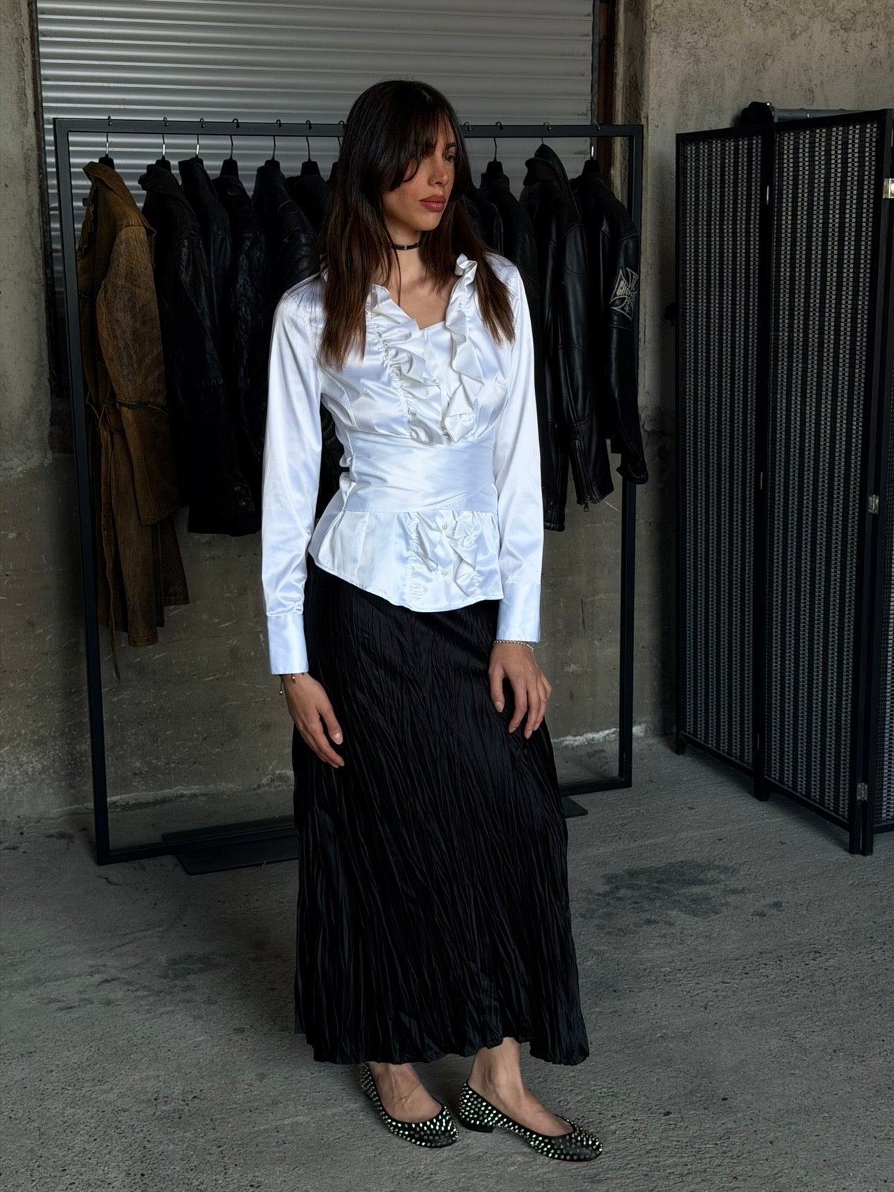 WHITE SILK SHIRT