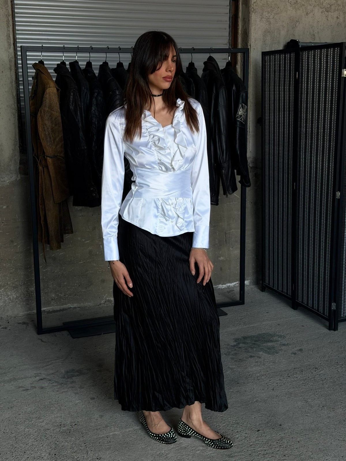 WHITE SILK SHIRT