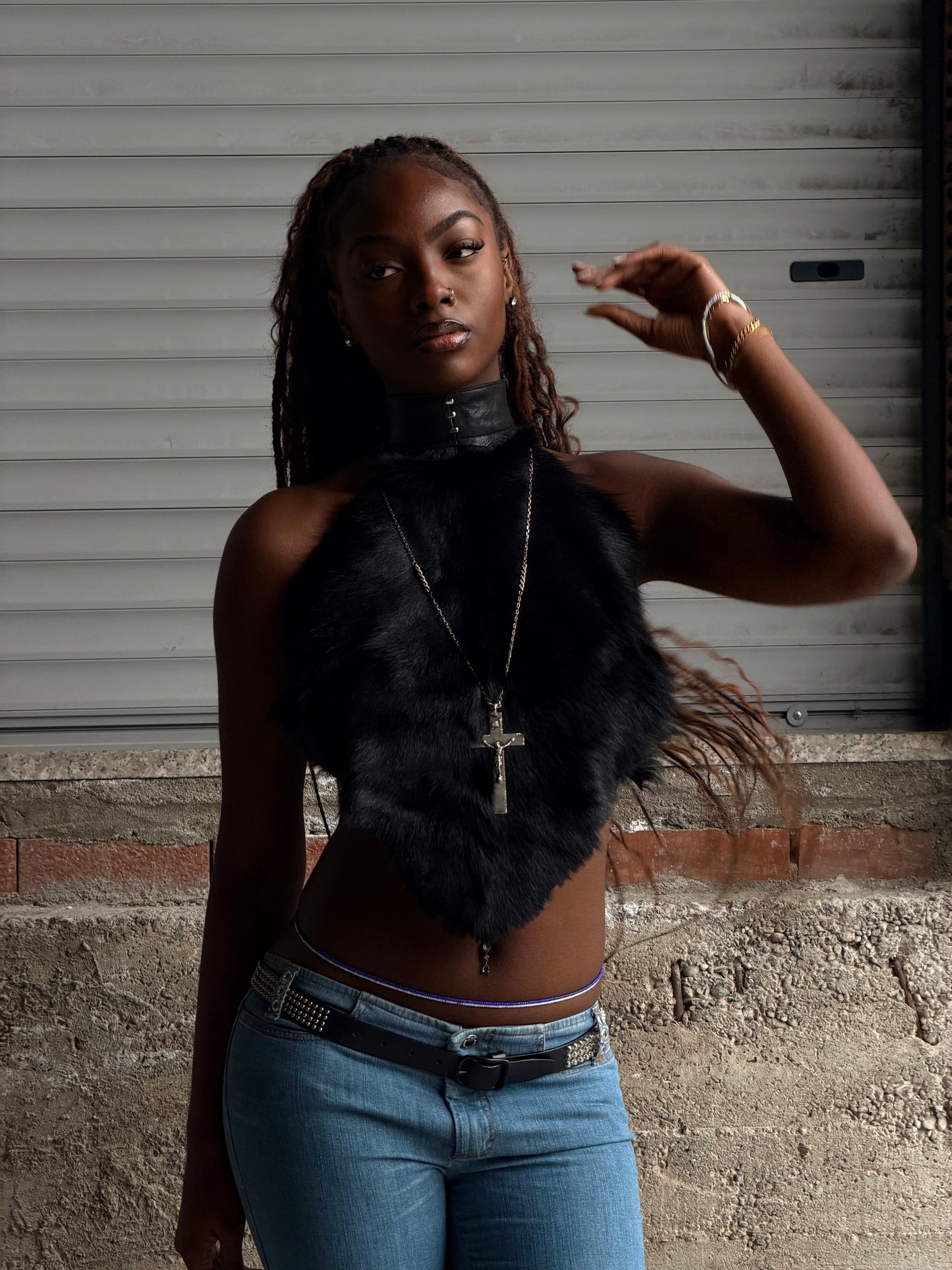 STYRAX HANDMADE GOAT SHERLING TOP