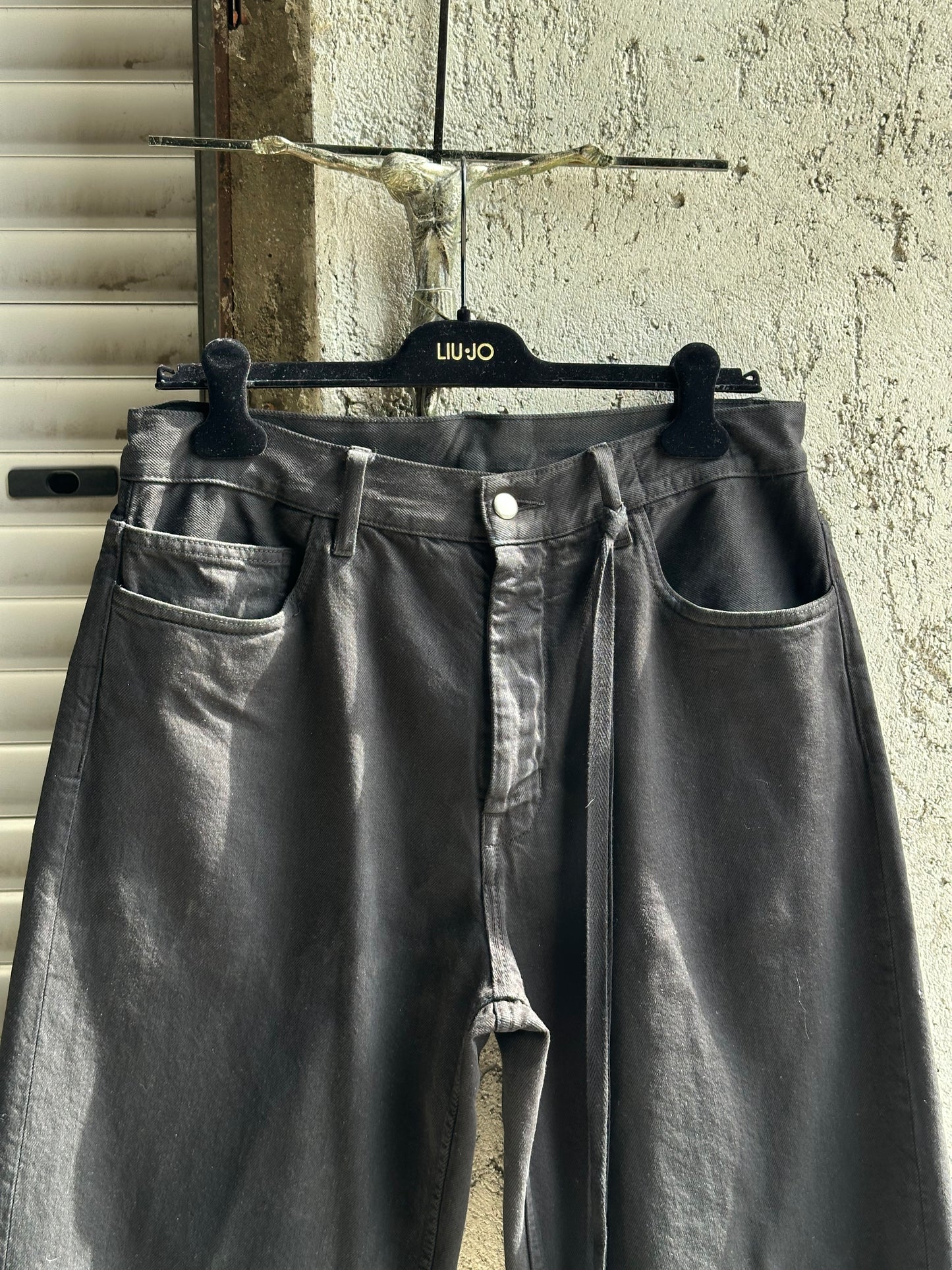 ANN DEMEULEMEESTER BLACK BAGGY PANTS
