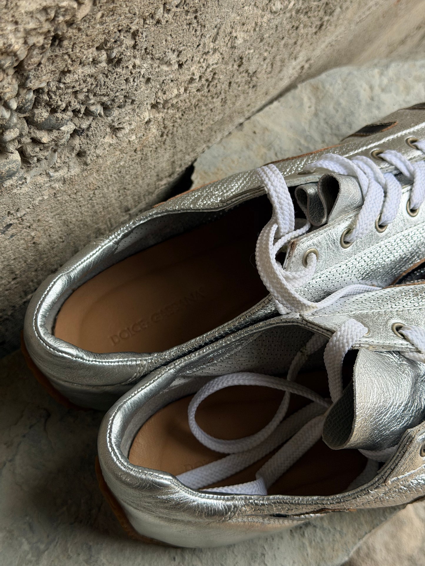 DOLCE & GABBANA SILVER SNEAKERS