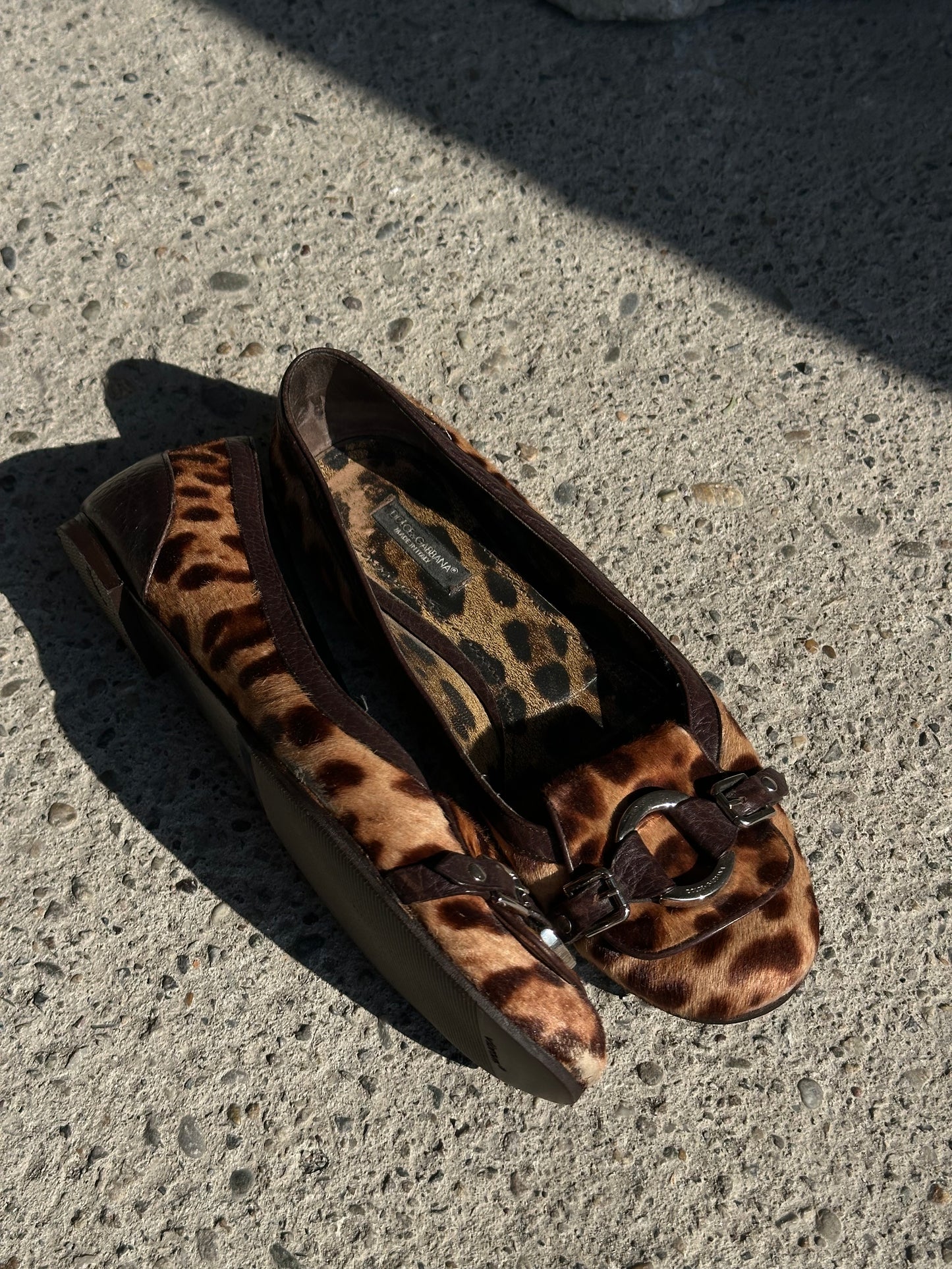 DOLCE & GABBANA PONYHAIR LEOPARD BALLETS