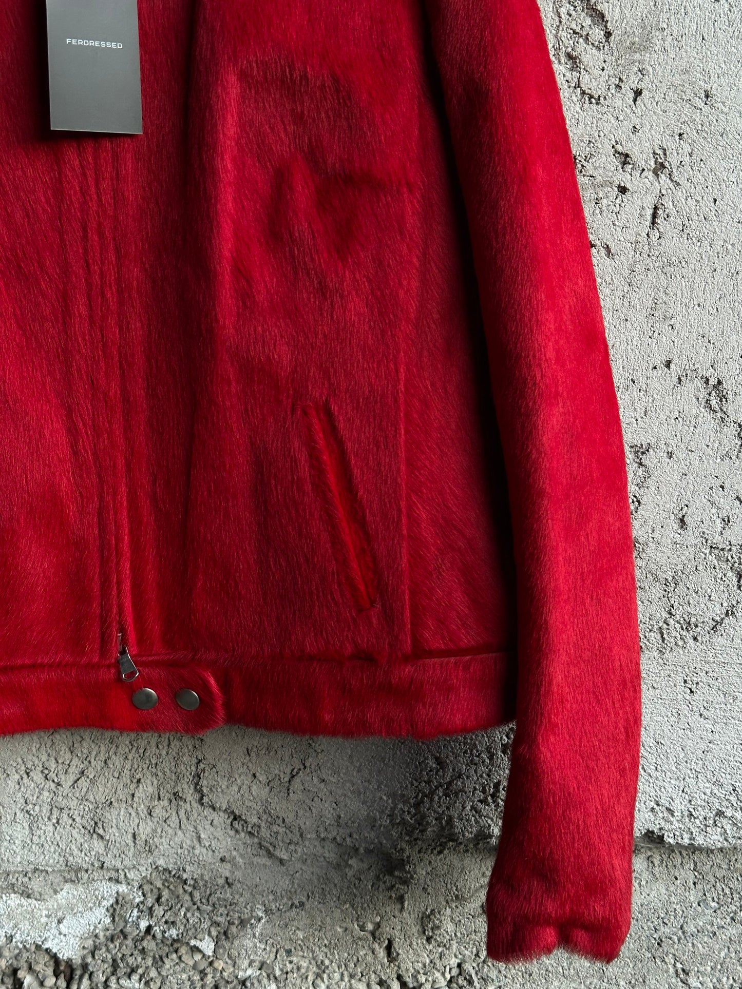 RED PONYHAIR JACKET