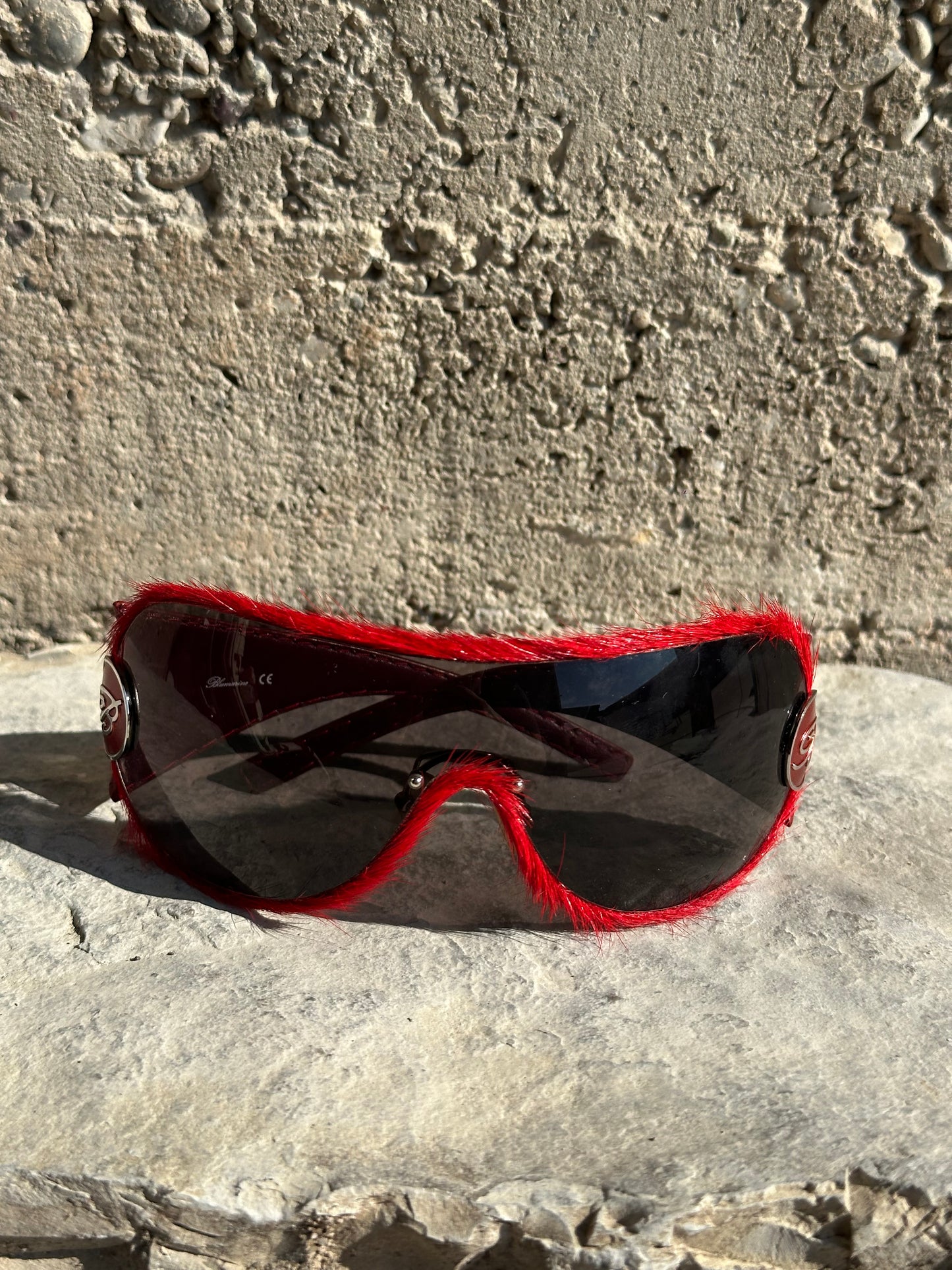 BLUMARINE RED PONYHAIR SUNGLASSES