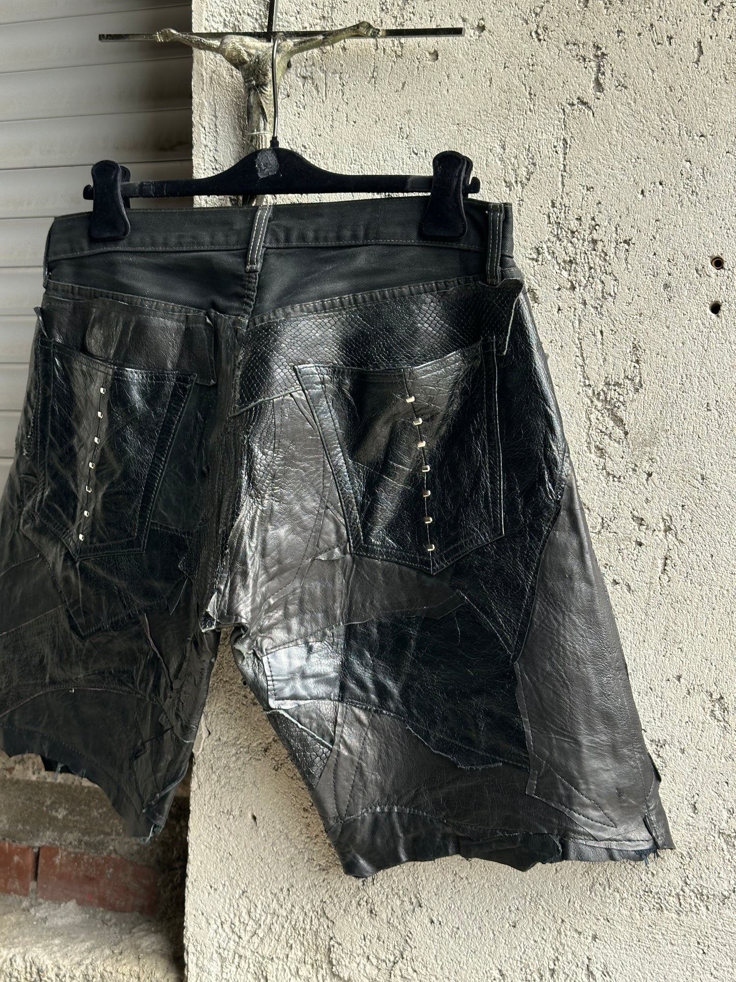 ALEKSANDER CECCO PATCHWORK TIBIA CUT PANTS