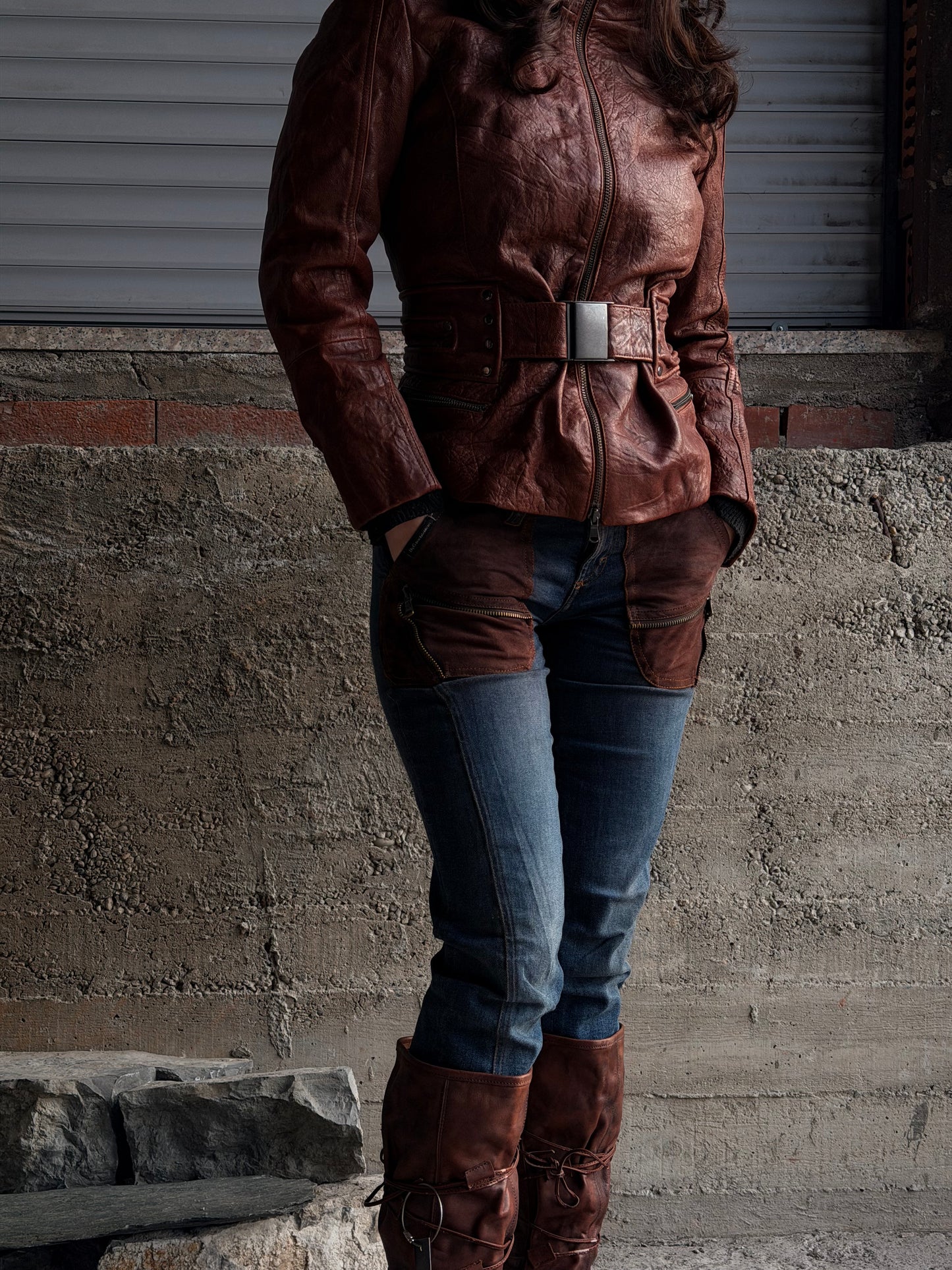 DOLCE & GABBANA BROWN SUEDE JEANS