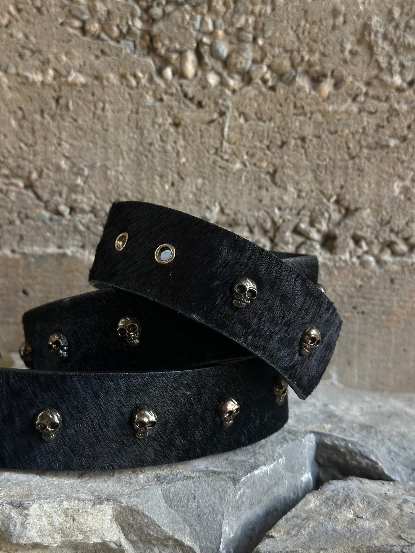 PONYHAIR SKULL BELT