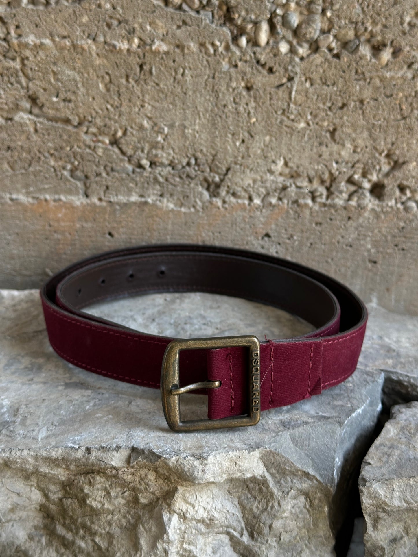 DSQUARED2 PINK VELOUR BELT