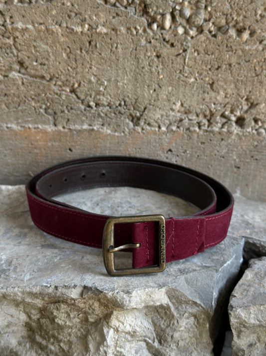 DSQUARED2 PINK VELOUR BELT