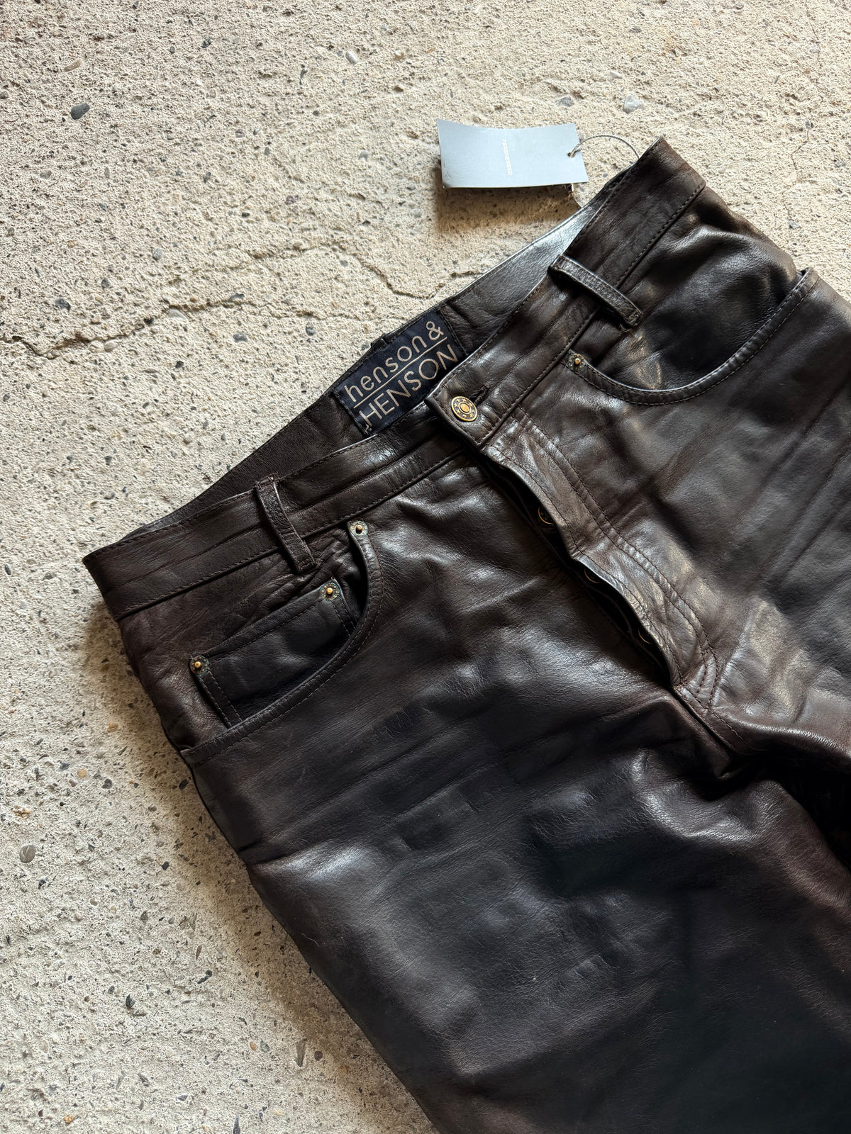 BROWN BUTTER LEATHER PANTS