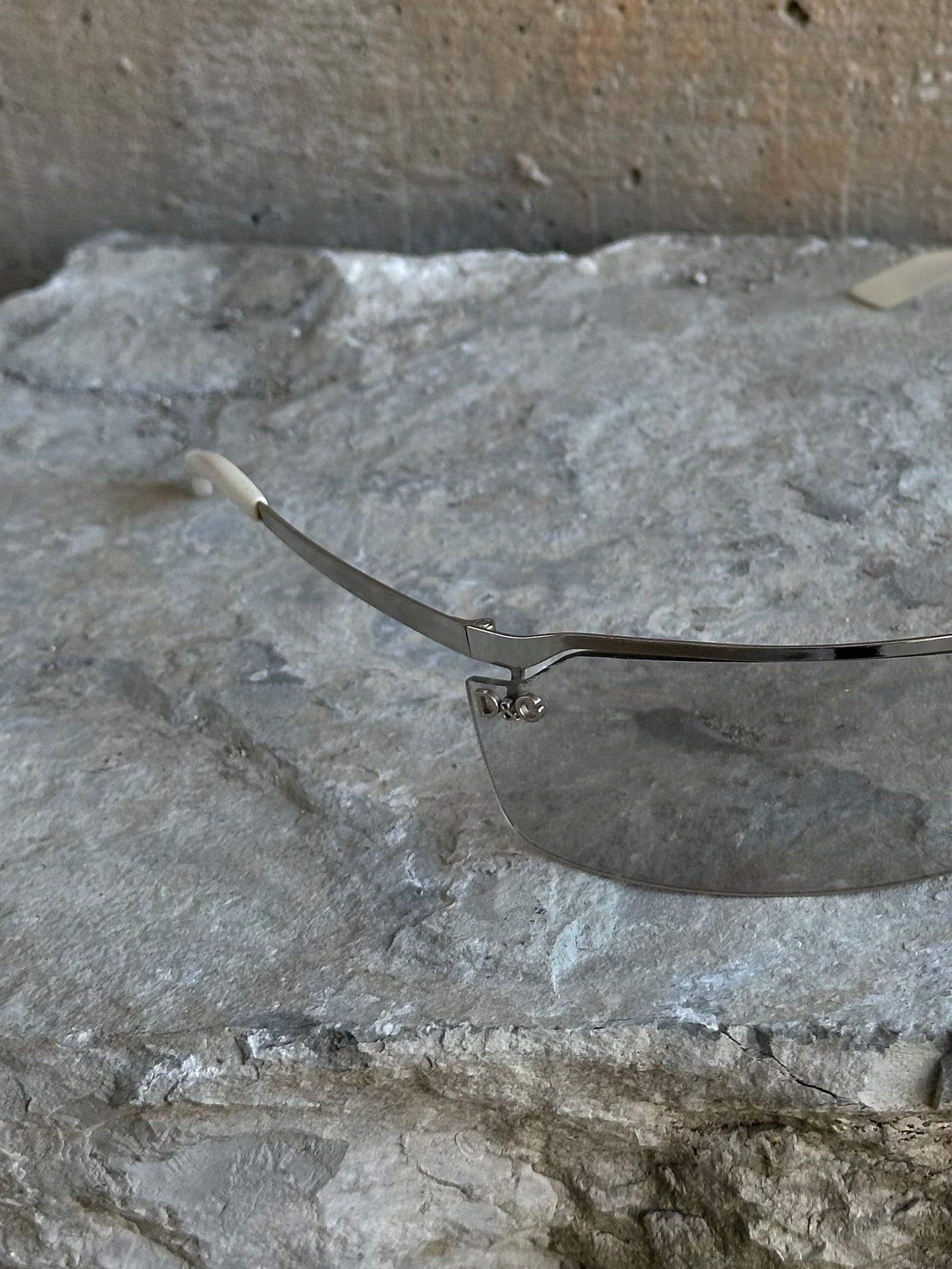 DOLCE & GABBANA SILVER GOGGLE SUNGLASSES