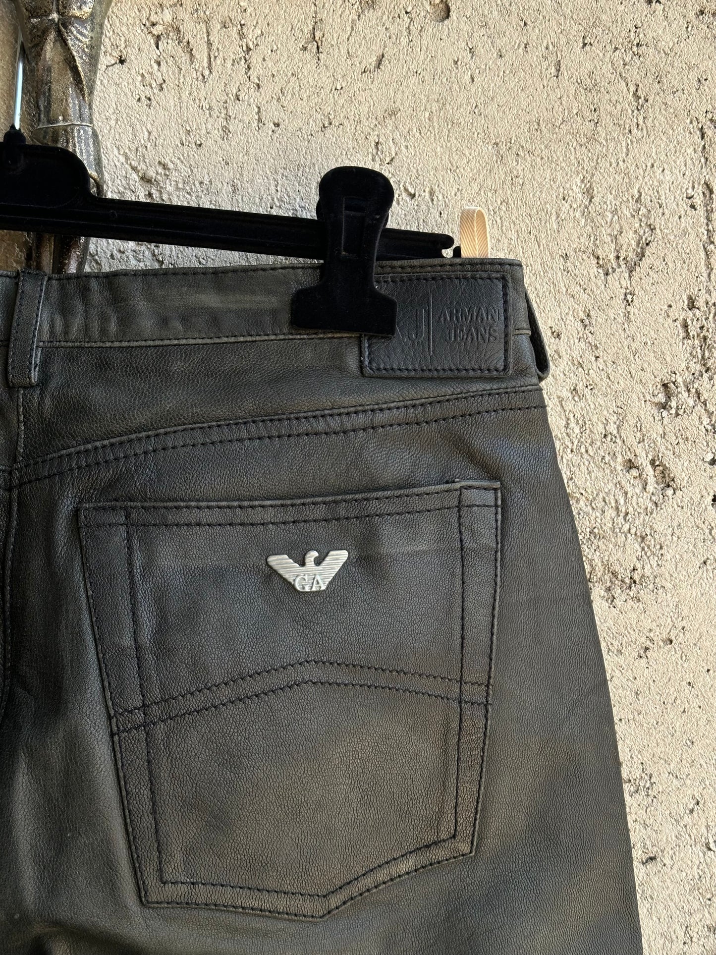 GIORGIO ARMANI LAMBSKIN LEATHER PANTS