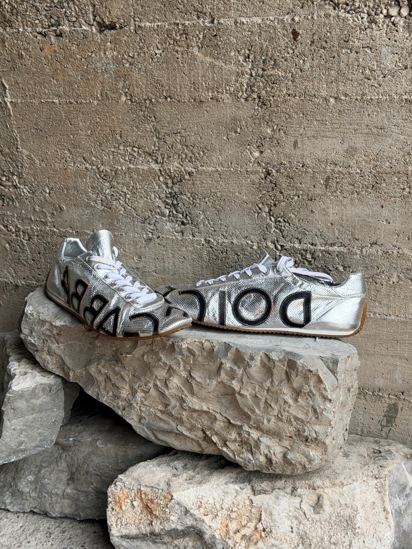 DOLCE & GABBANA SILVER SNEAKERS