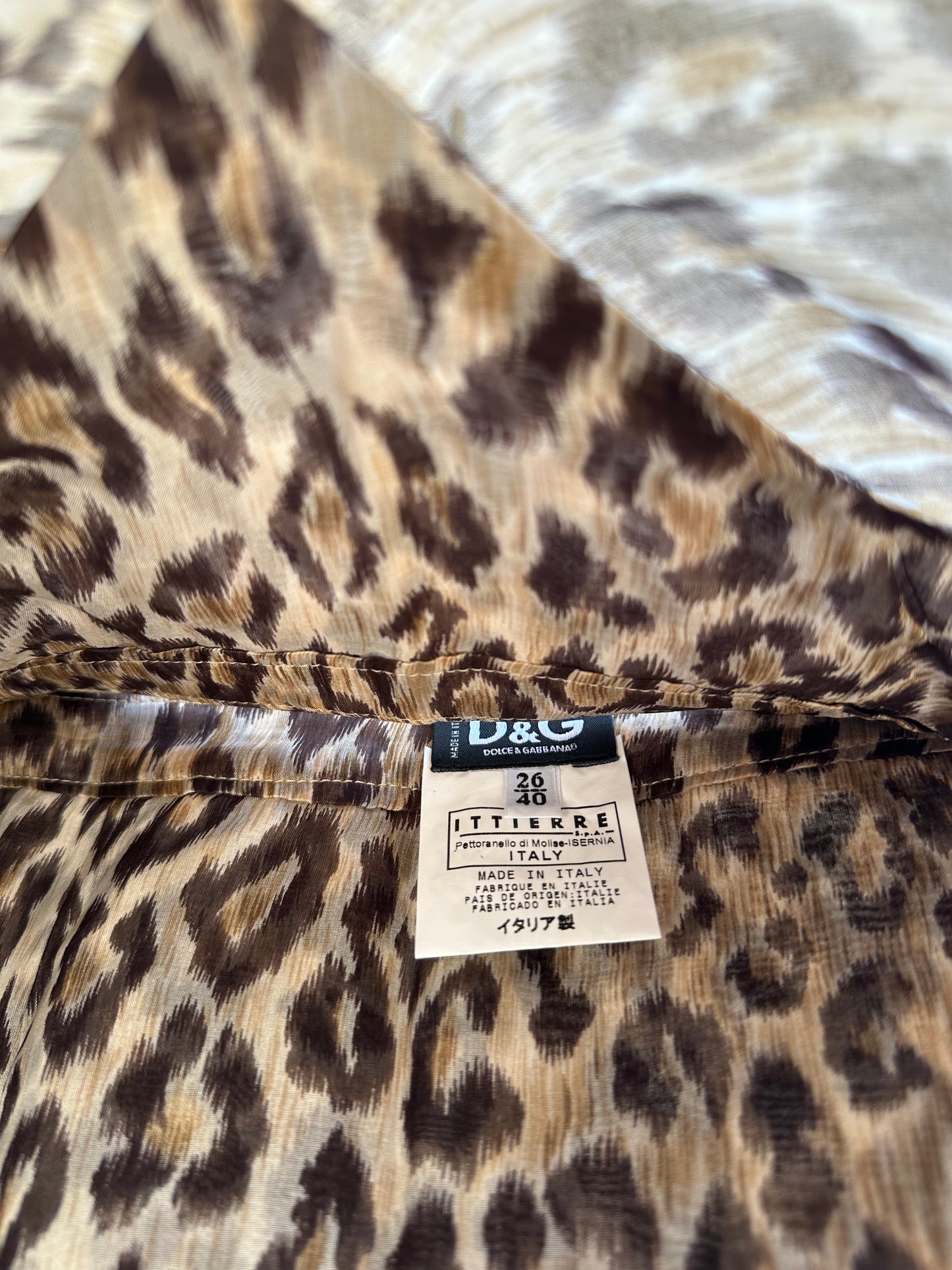 DOLCE & GABBANA LEOPARD TRANSPARENT PLISSE SKIRT