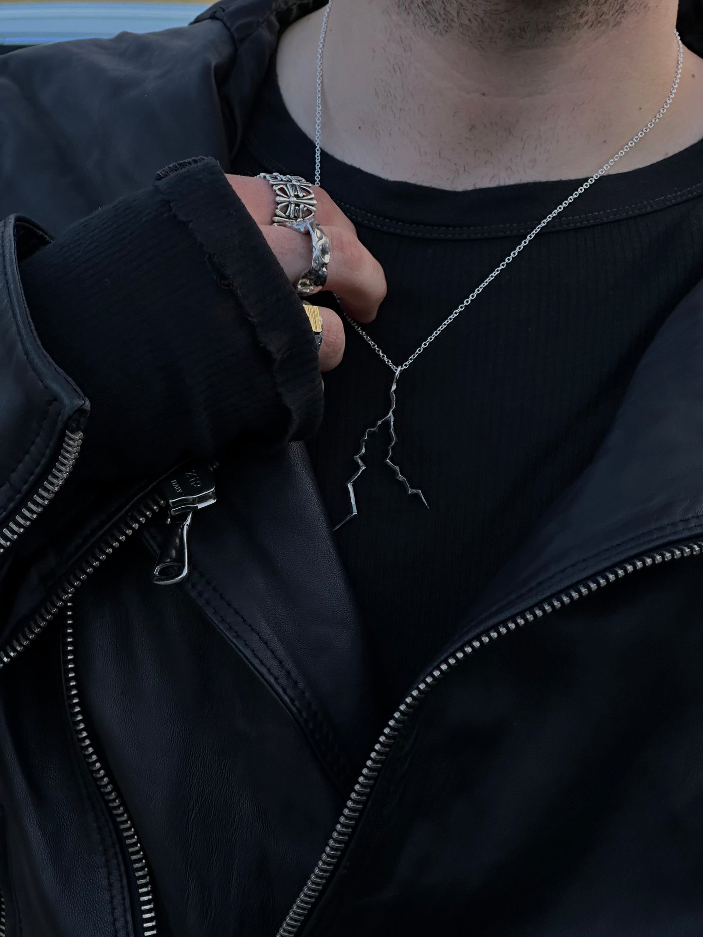 HAILV BIG LIGHTNING SILVER NECKLACE