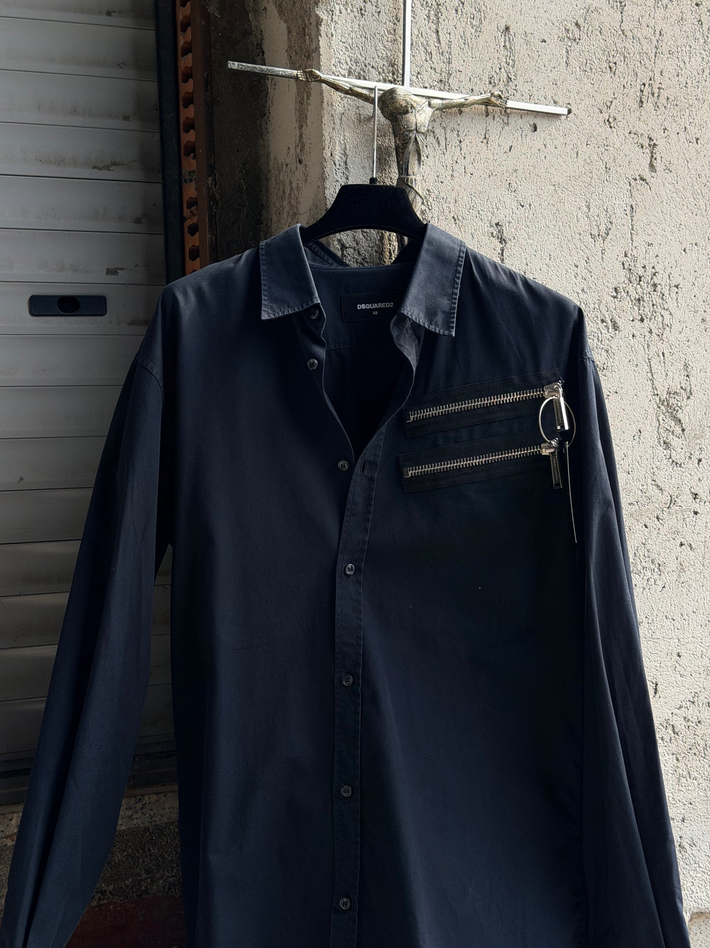 DSQUARED2 ZIPPED BLUE SHIRT