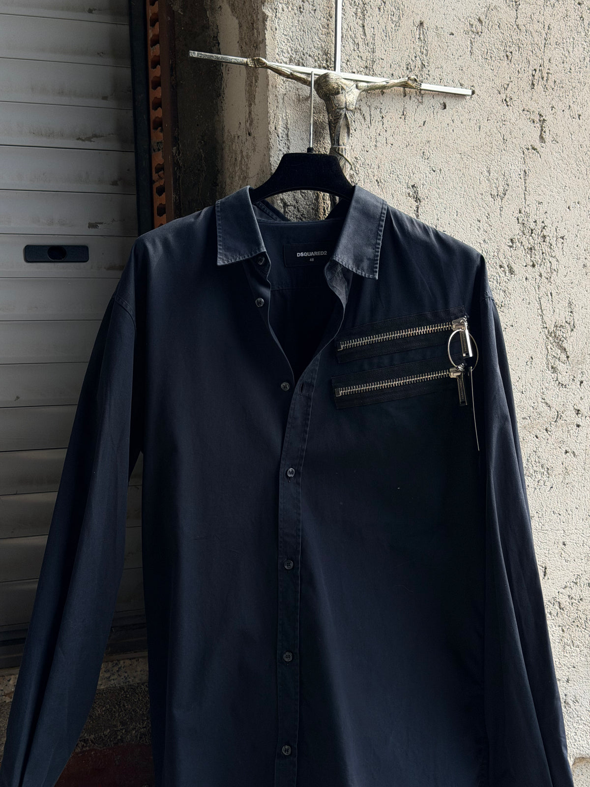 DSQUARED2 ZIPPED BLACK SHIRT