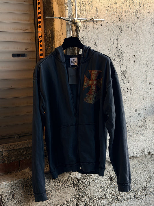 VINTAGE WEST COAST CHOPPERS SKULL ZIP HOODIE