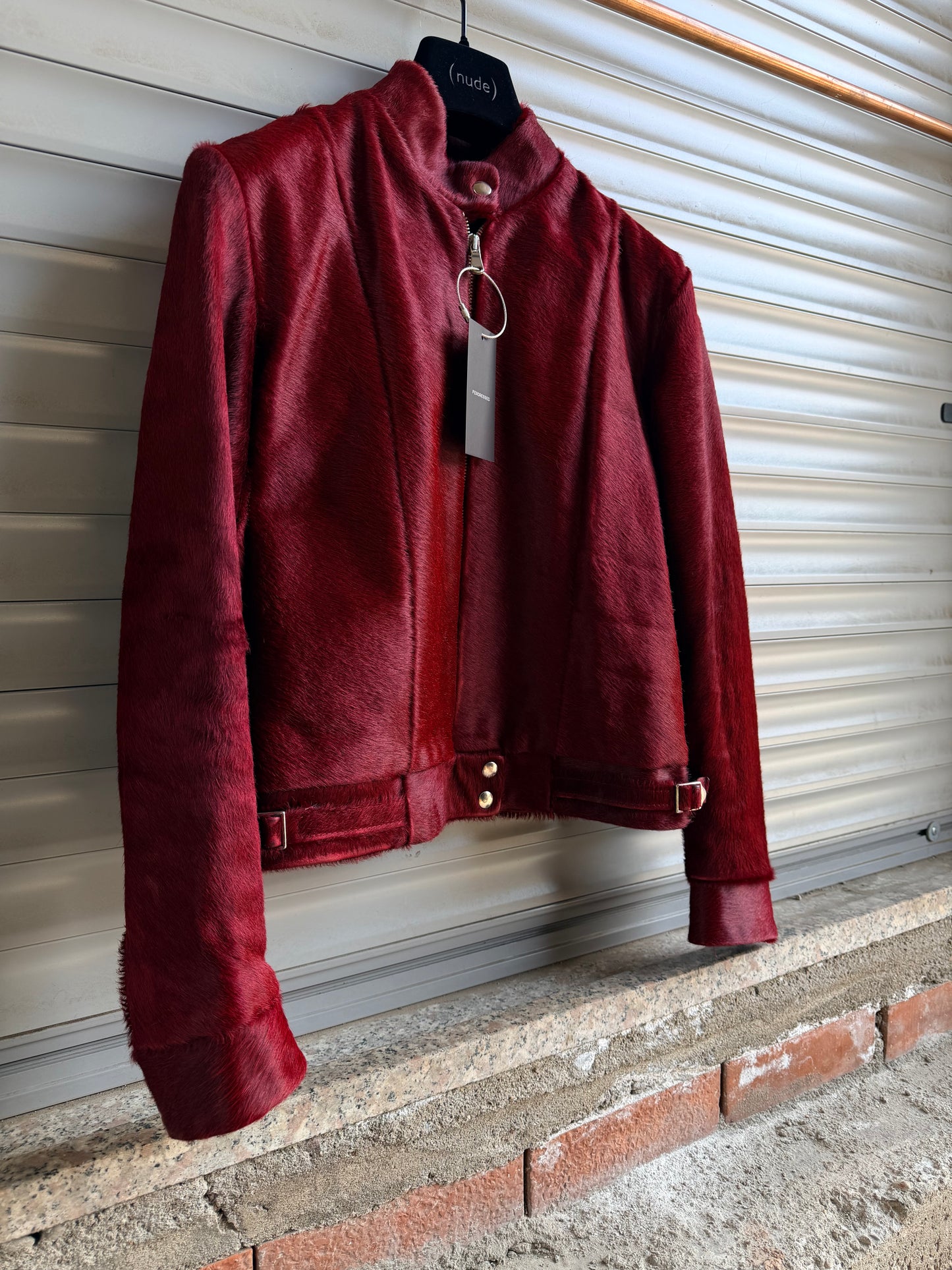 RED WINE PONYHAIR BIKER