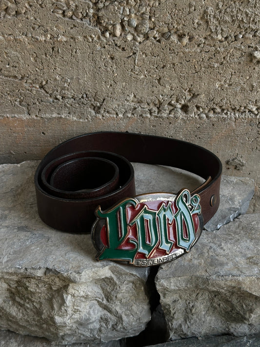 DSQUARED2 LORD BROWN LEATHER BELT