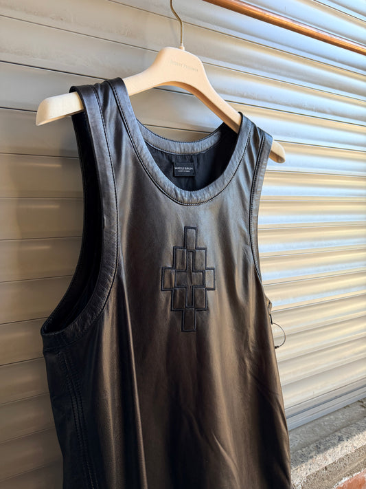 LEATHER CROSS TANK TOP
