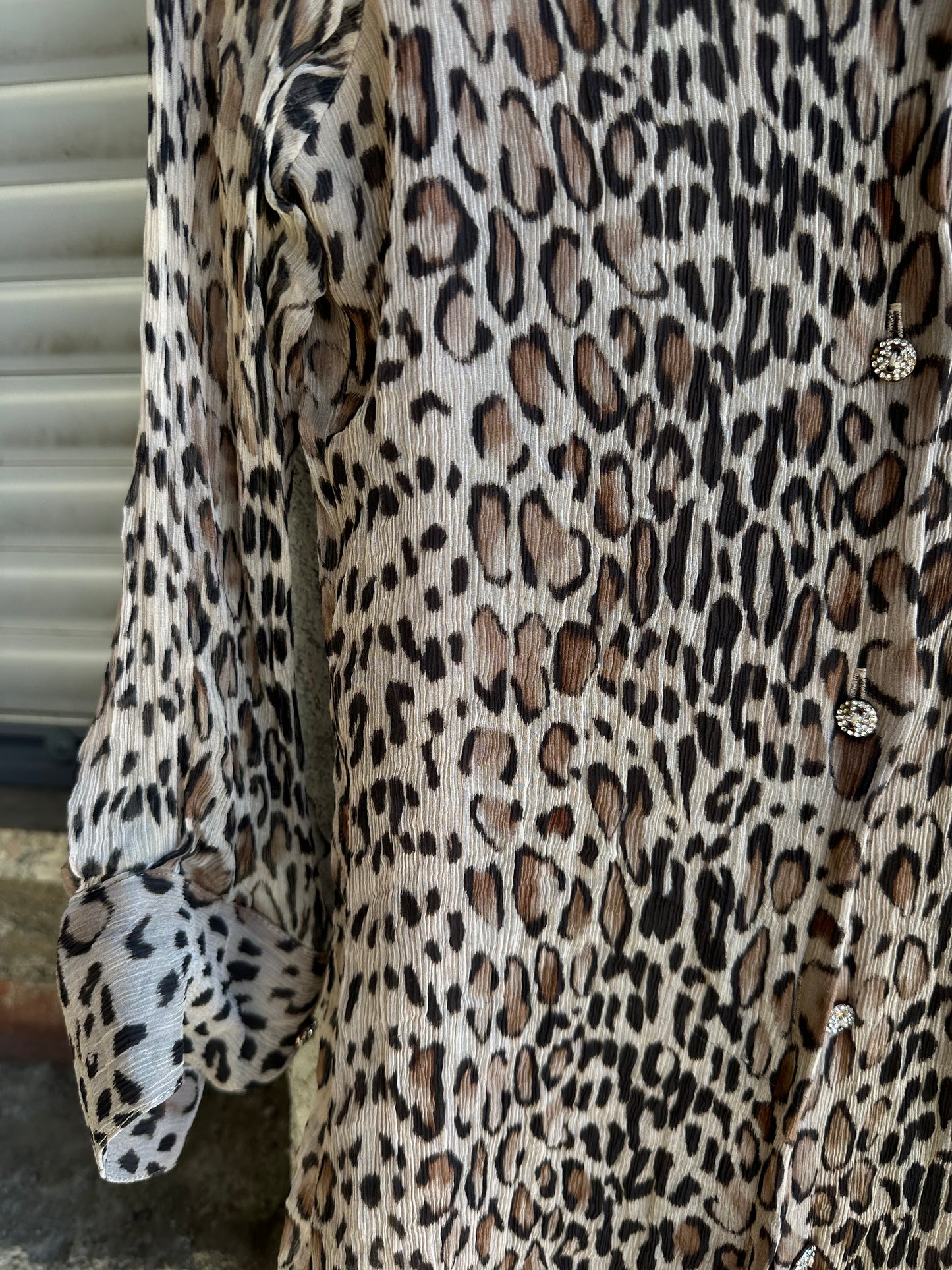 BLUMARINE LEOPARD PLISSÈ SHIRT