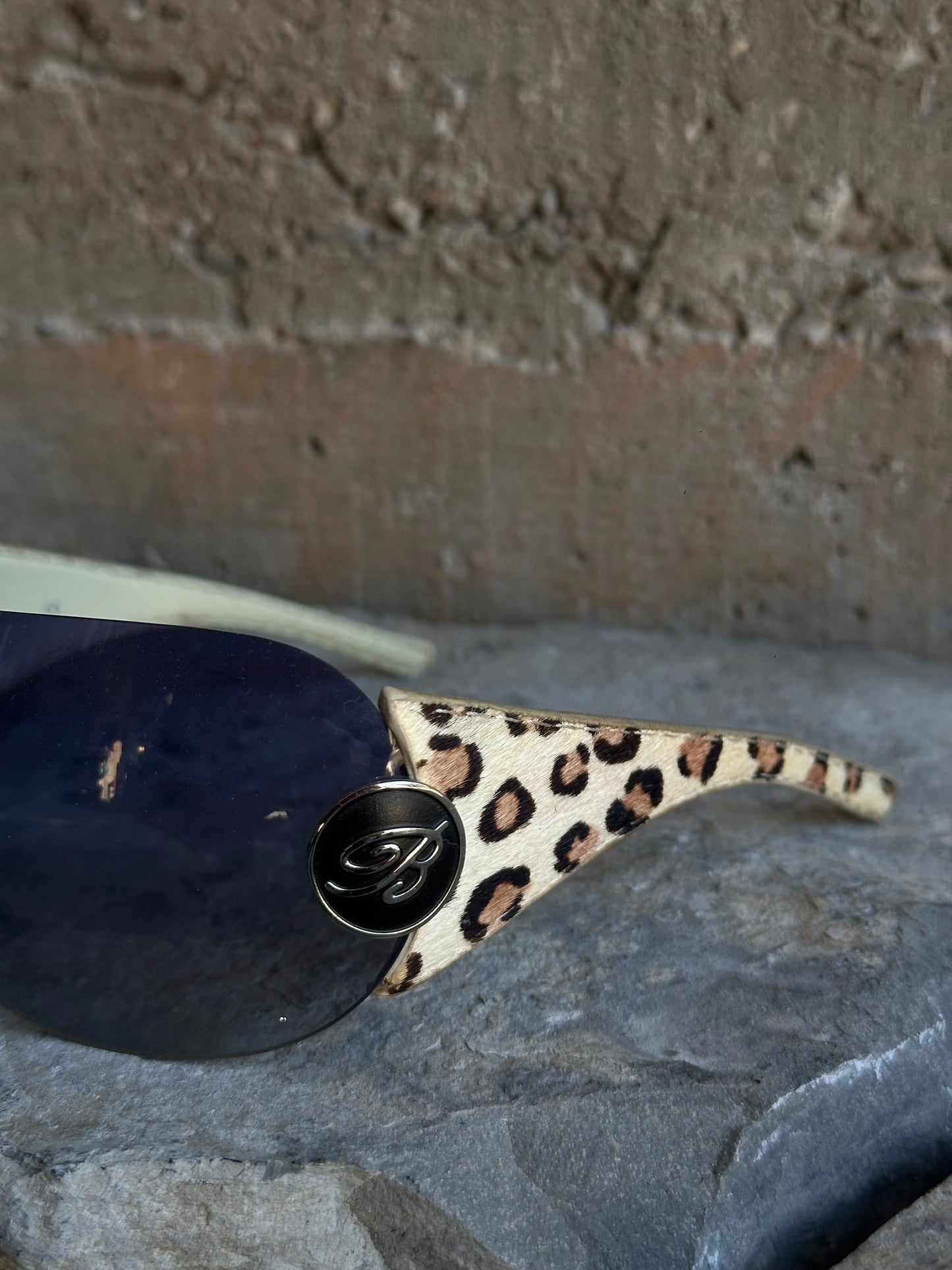 BLUMARINE LEOPARD PONYHAIR SUNGLASSES