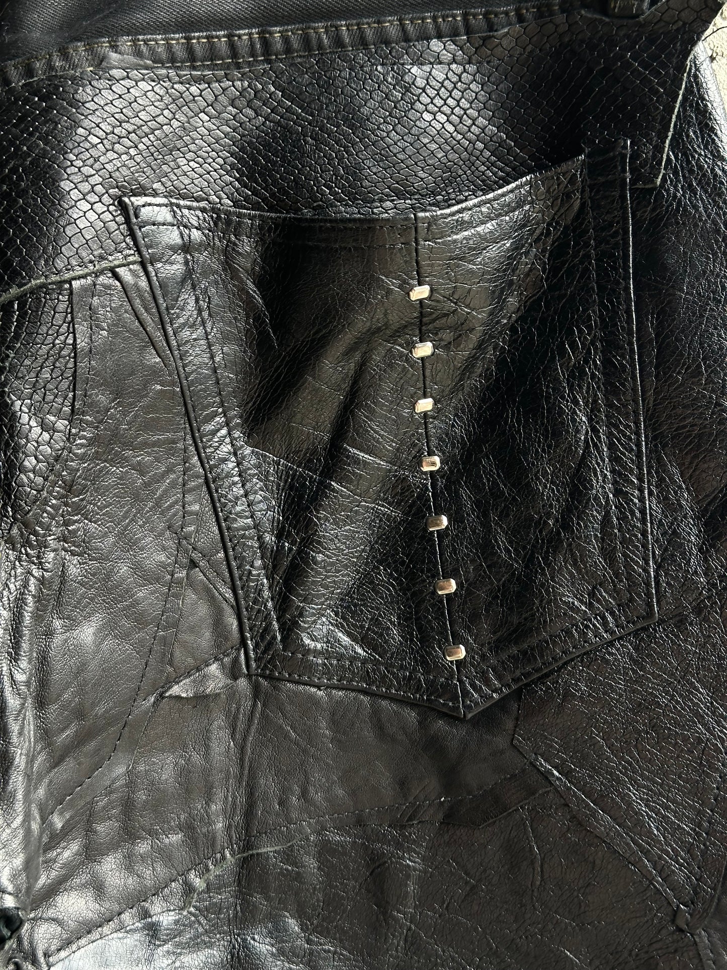 ALEKSANDER CECCO PATCHWORK TIBIA CUT PANTS
