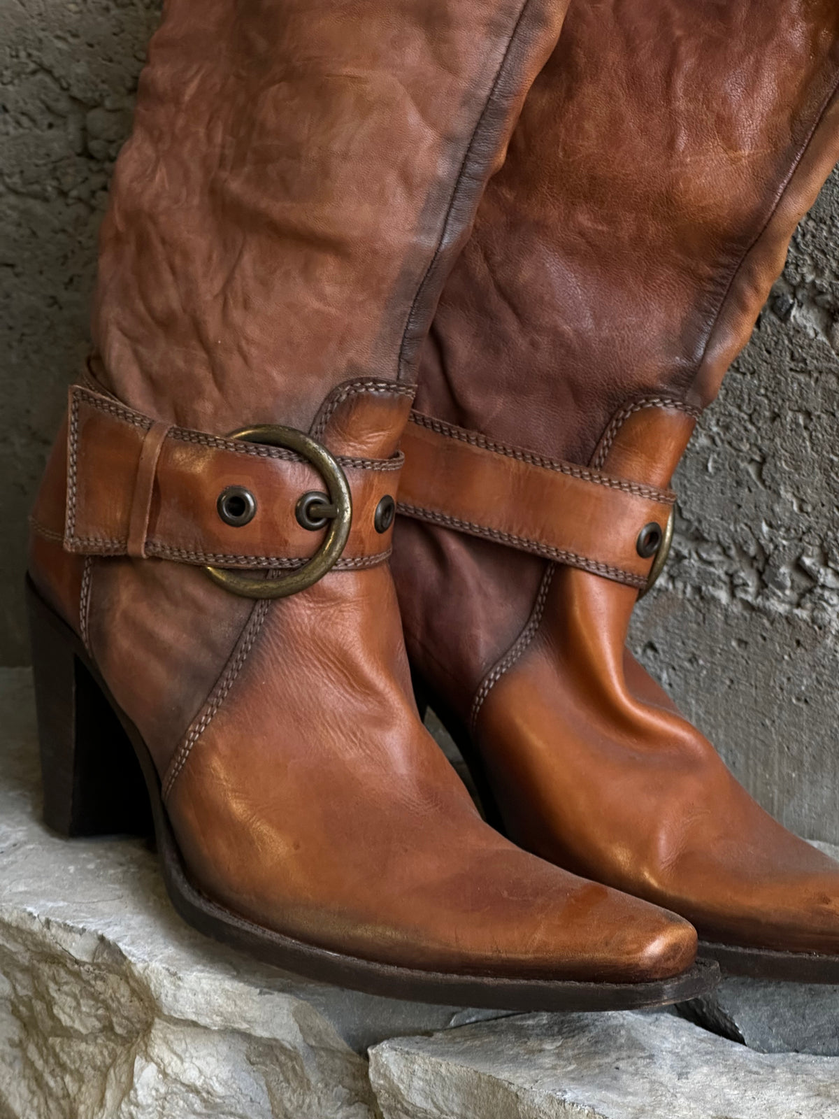 HARNESS CARAMEL LEATHER TEXAN BOOTS