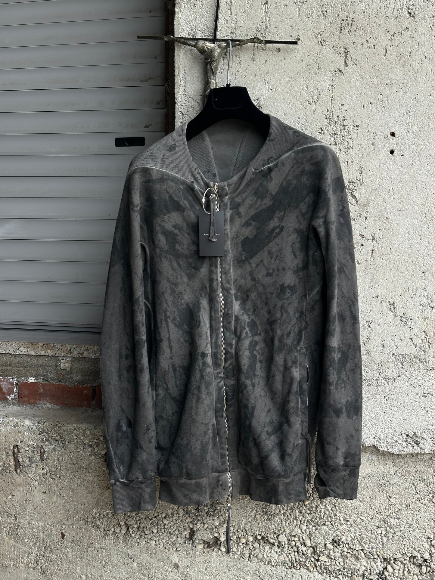 BORIS BIDJAN SABERI CAMO ASYMMETRIC JACKET