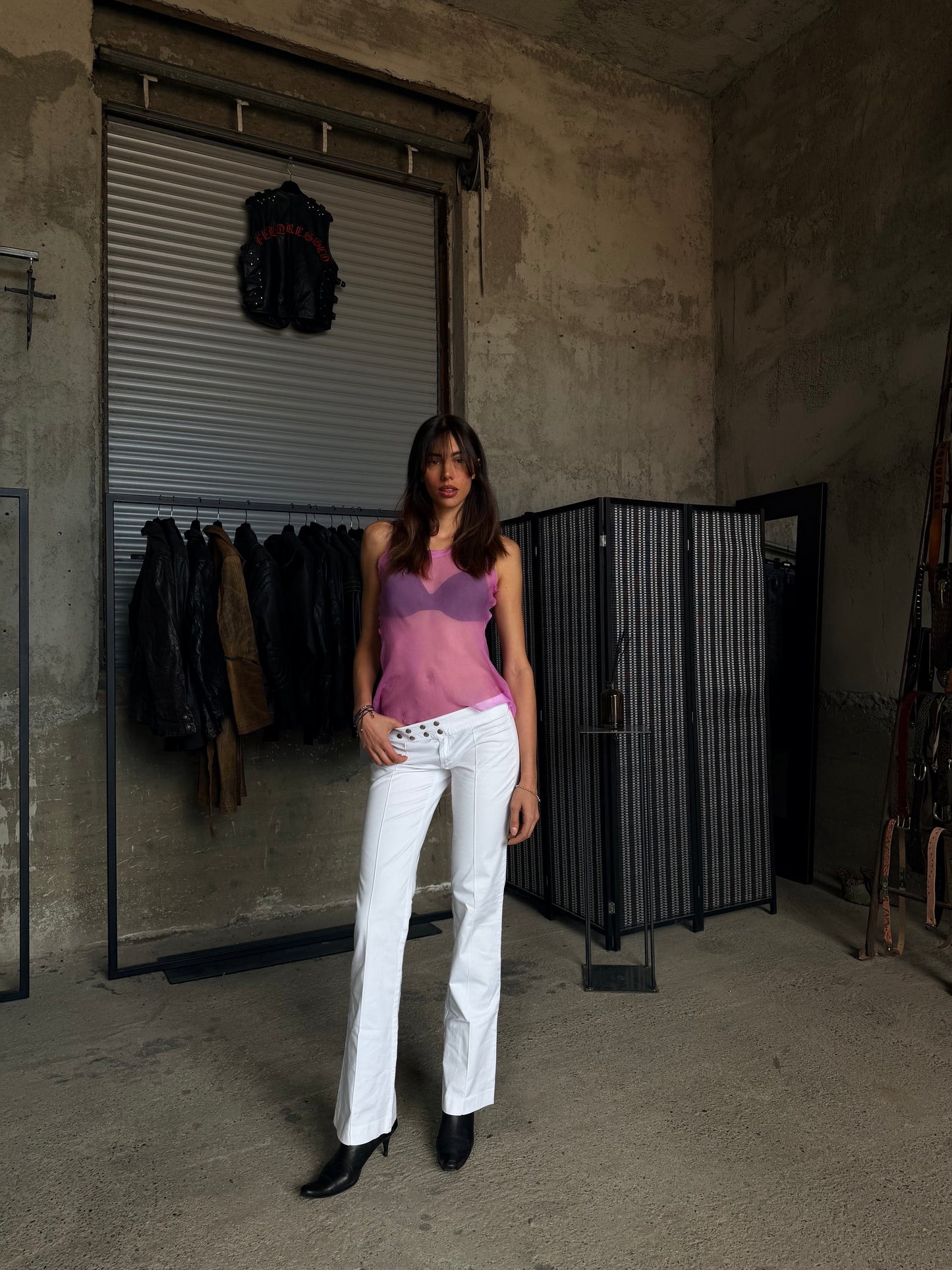 MALLONI TRANSPARENT PINK TANK TOP