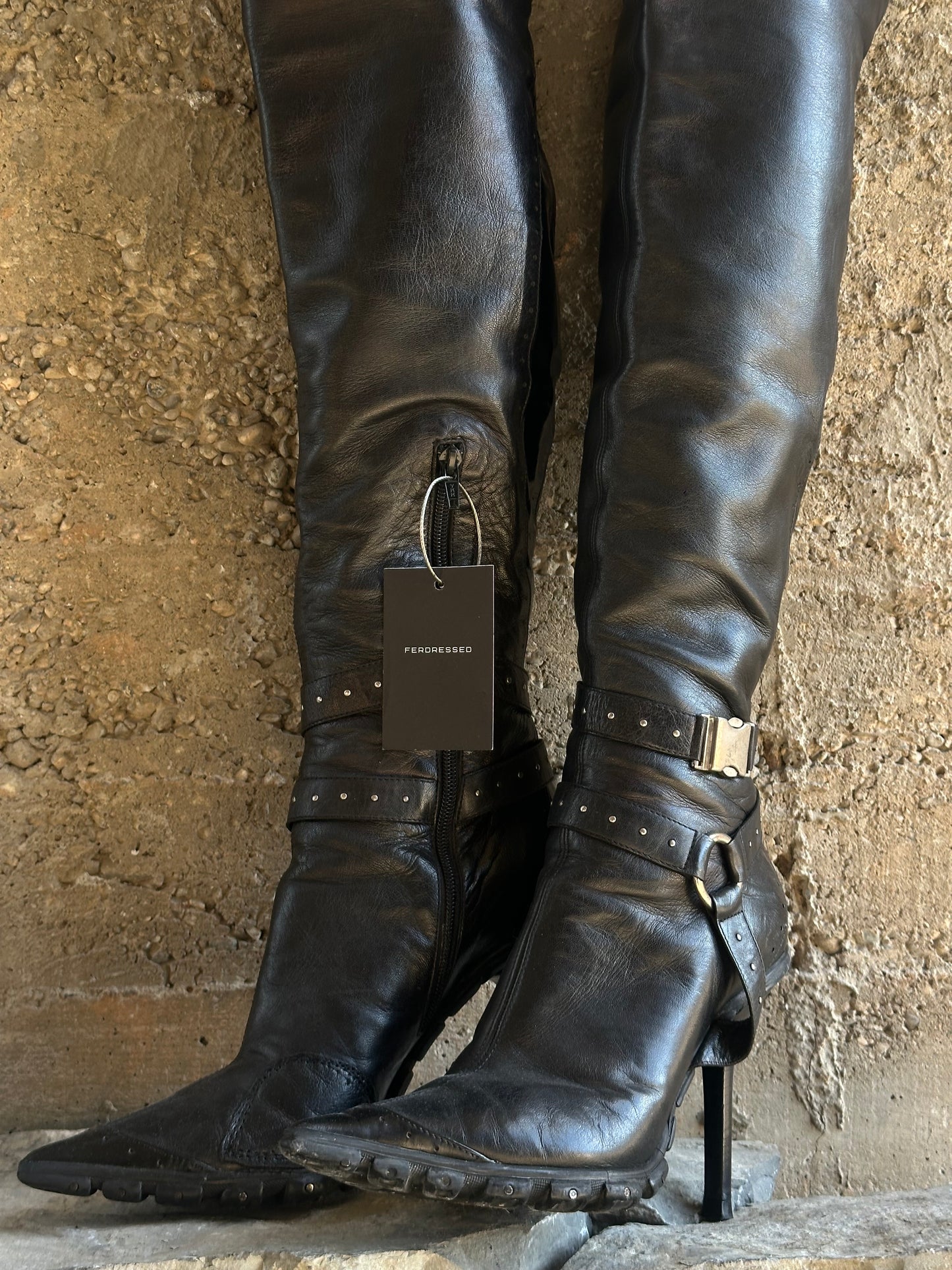 CASADEI LEATHER MOTOR BOOTS