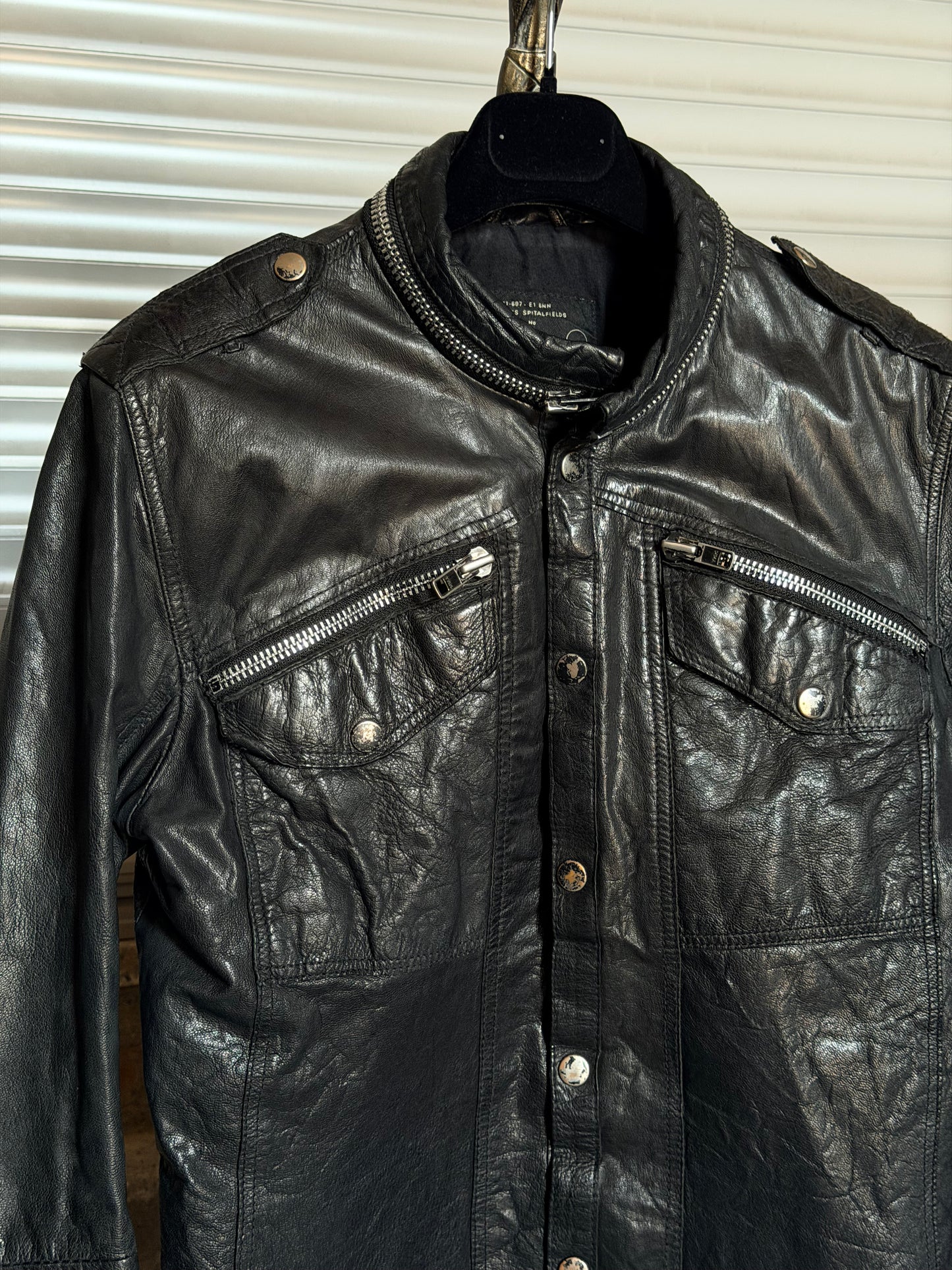 ALL SAINTS WASHED LEATHER SHIRT