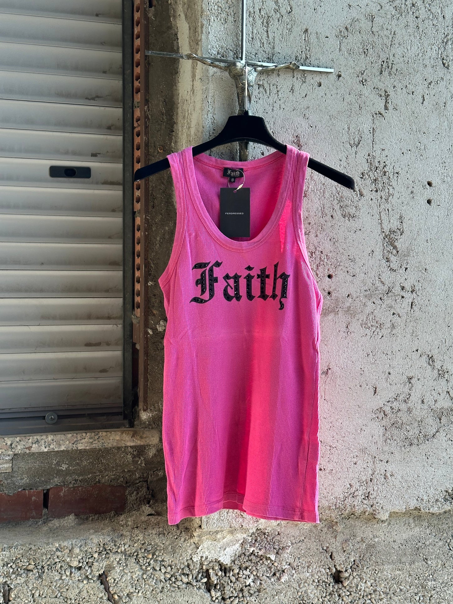 FAITH PINK RHINESTONES TANK TOP
