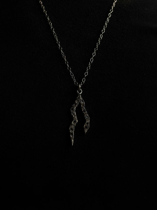 HAILV BIG LIGHTNING BLACK STONES SILVER NECKLACE