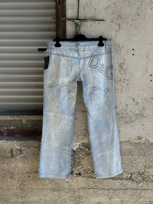 DOLCE & GABBANA FLARED BACK LOGO PANTS