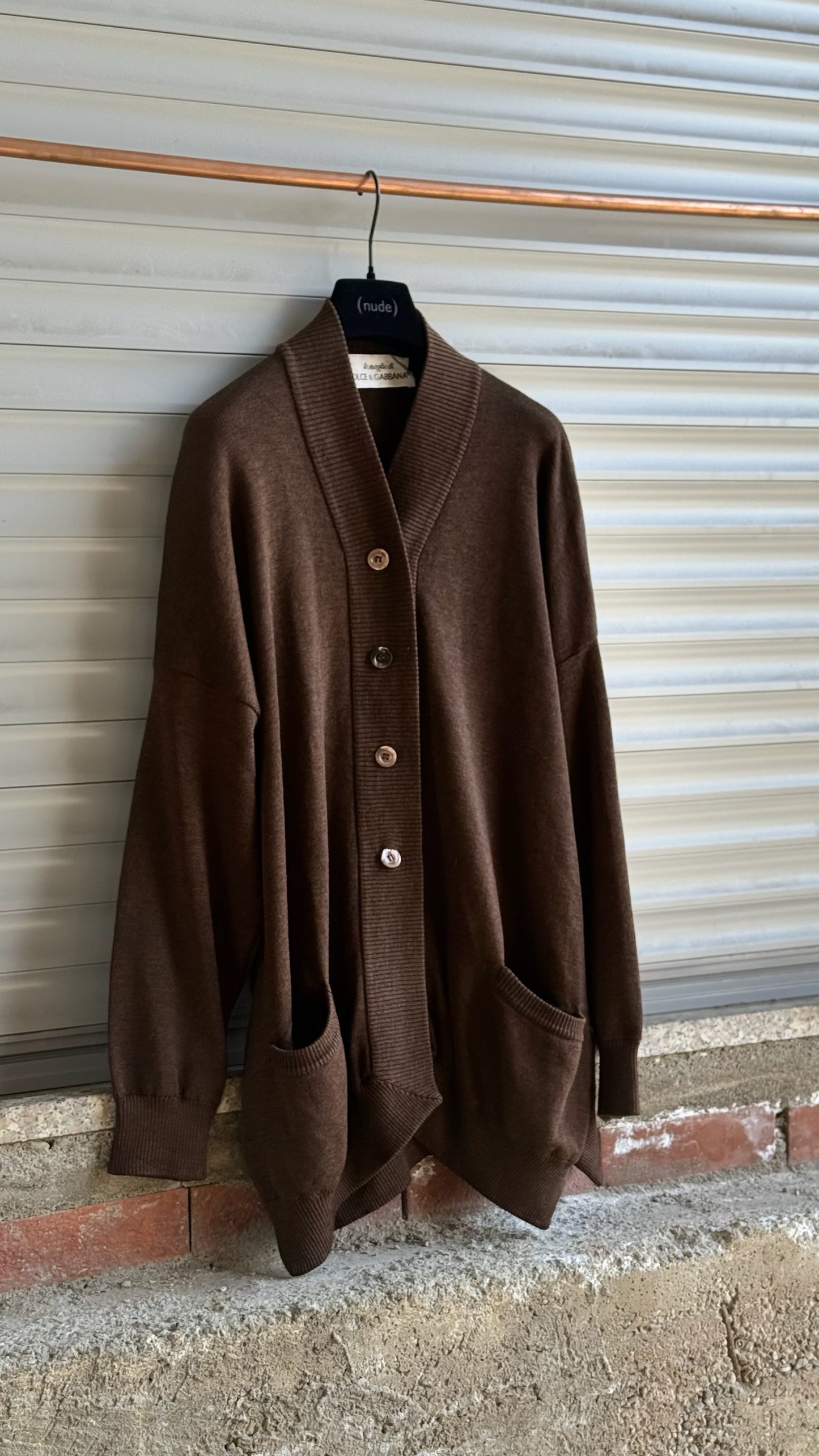 DOLCE & GABBANA WOOL BROWN CARDIGAN