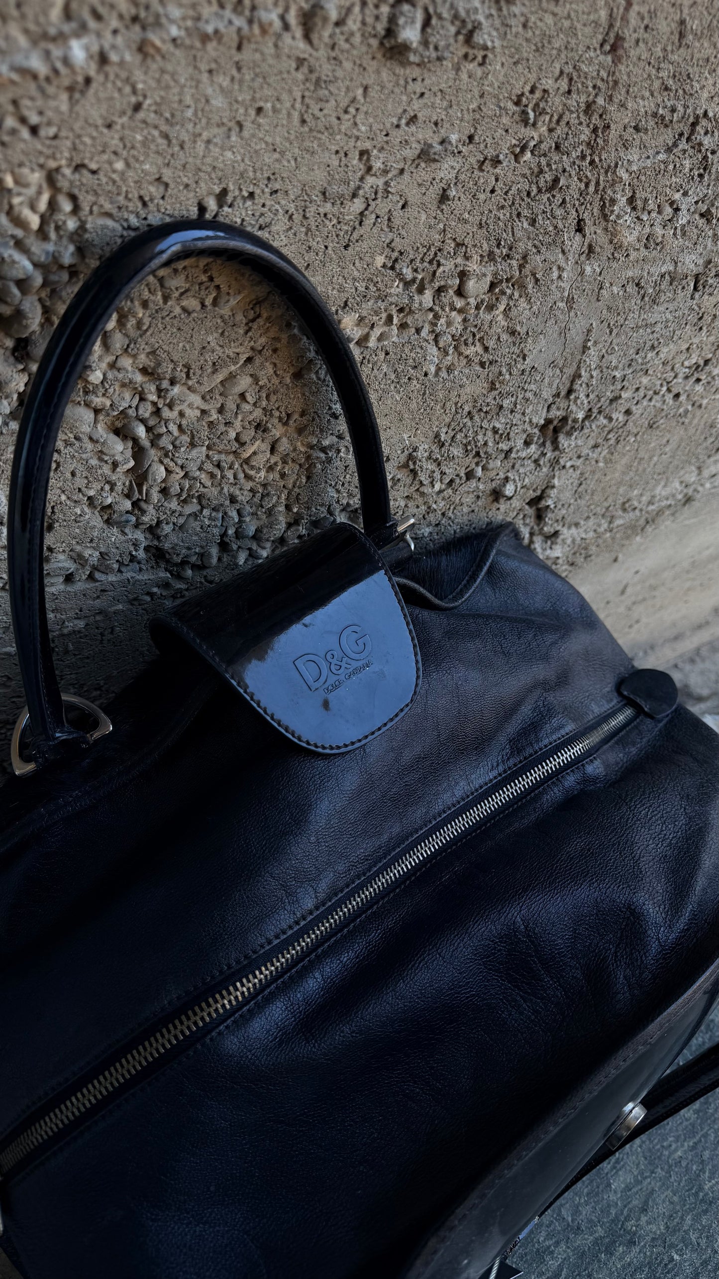 DOLCE & GABBANA BLACK PONYHAIR BAG