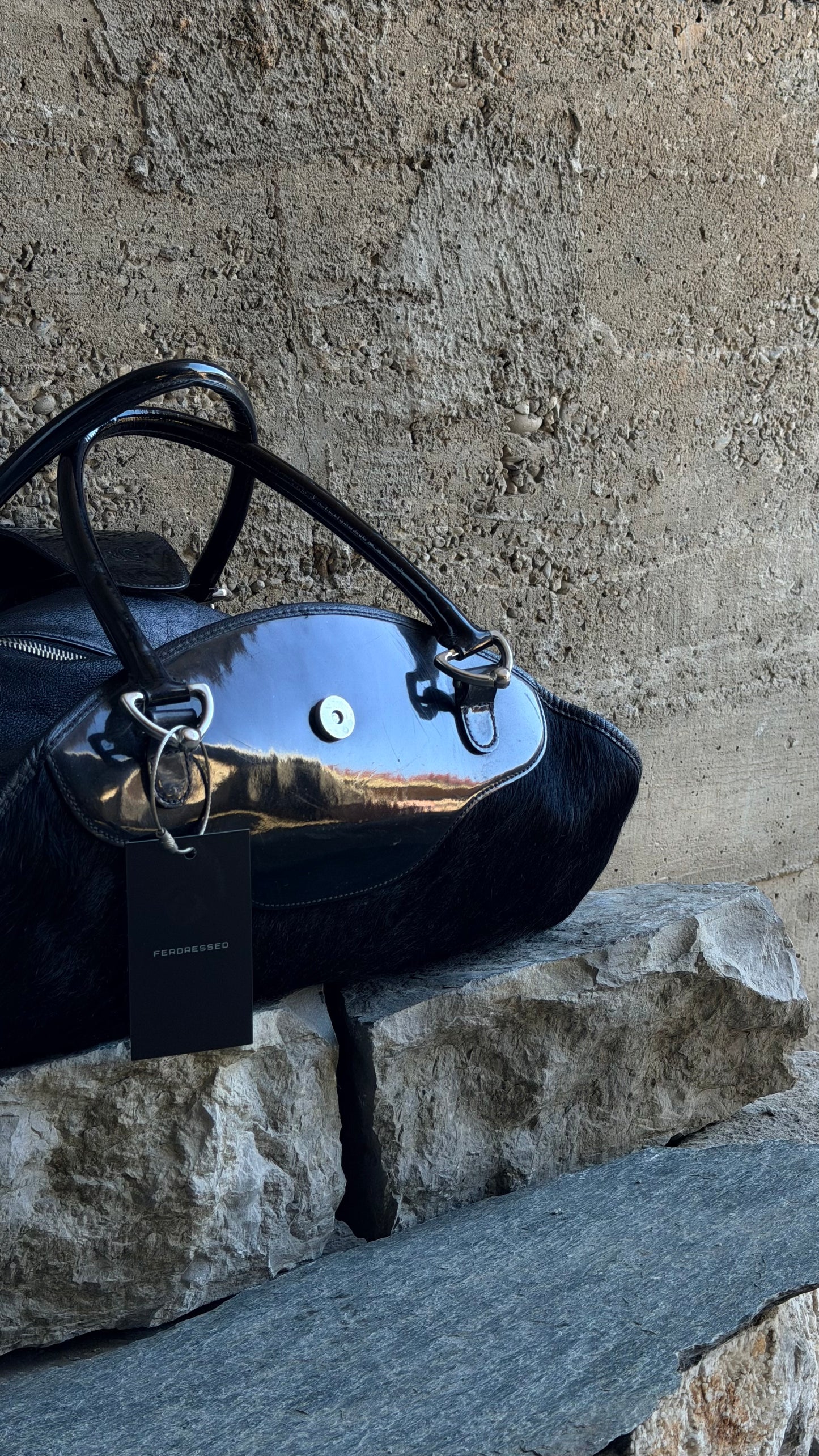 DOLCE & GABBANA BLACK PONYHAIR BAG