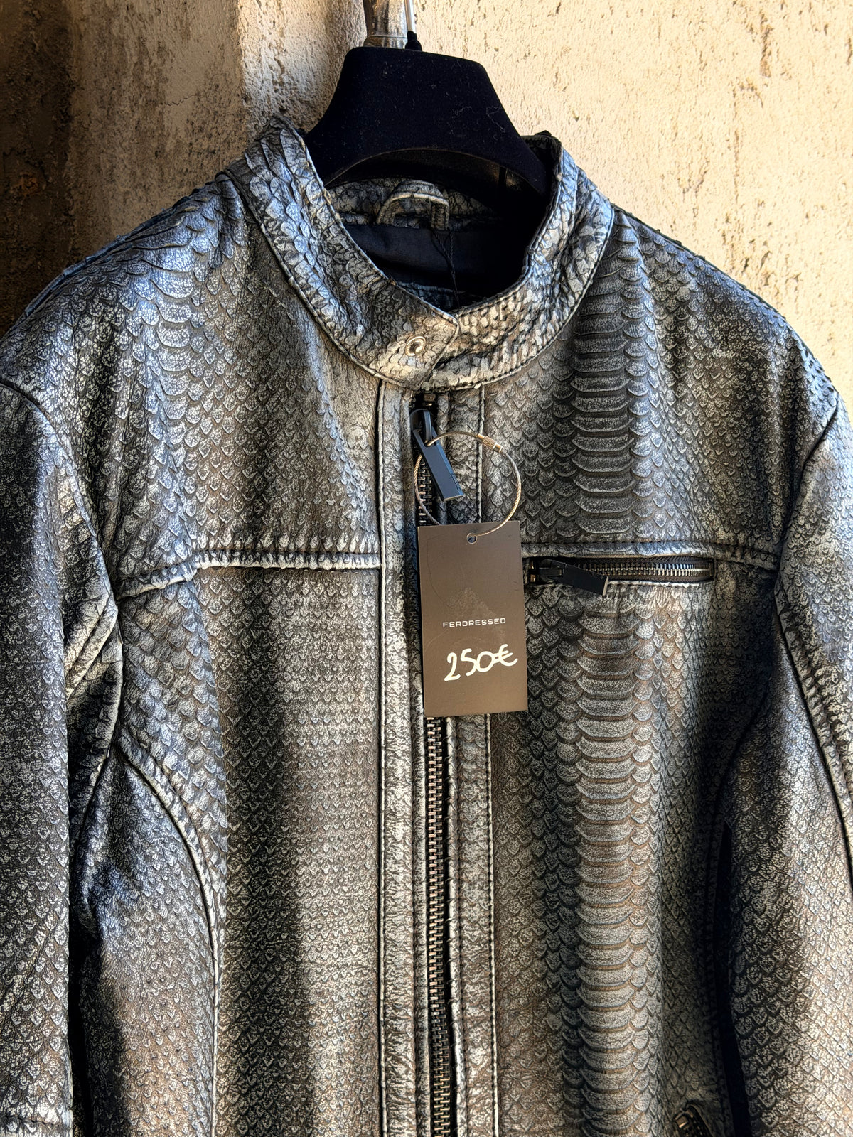 SNAKESKIN LEATHER BIKER
